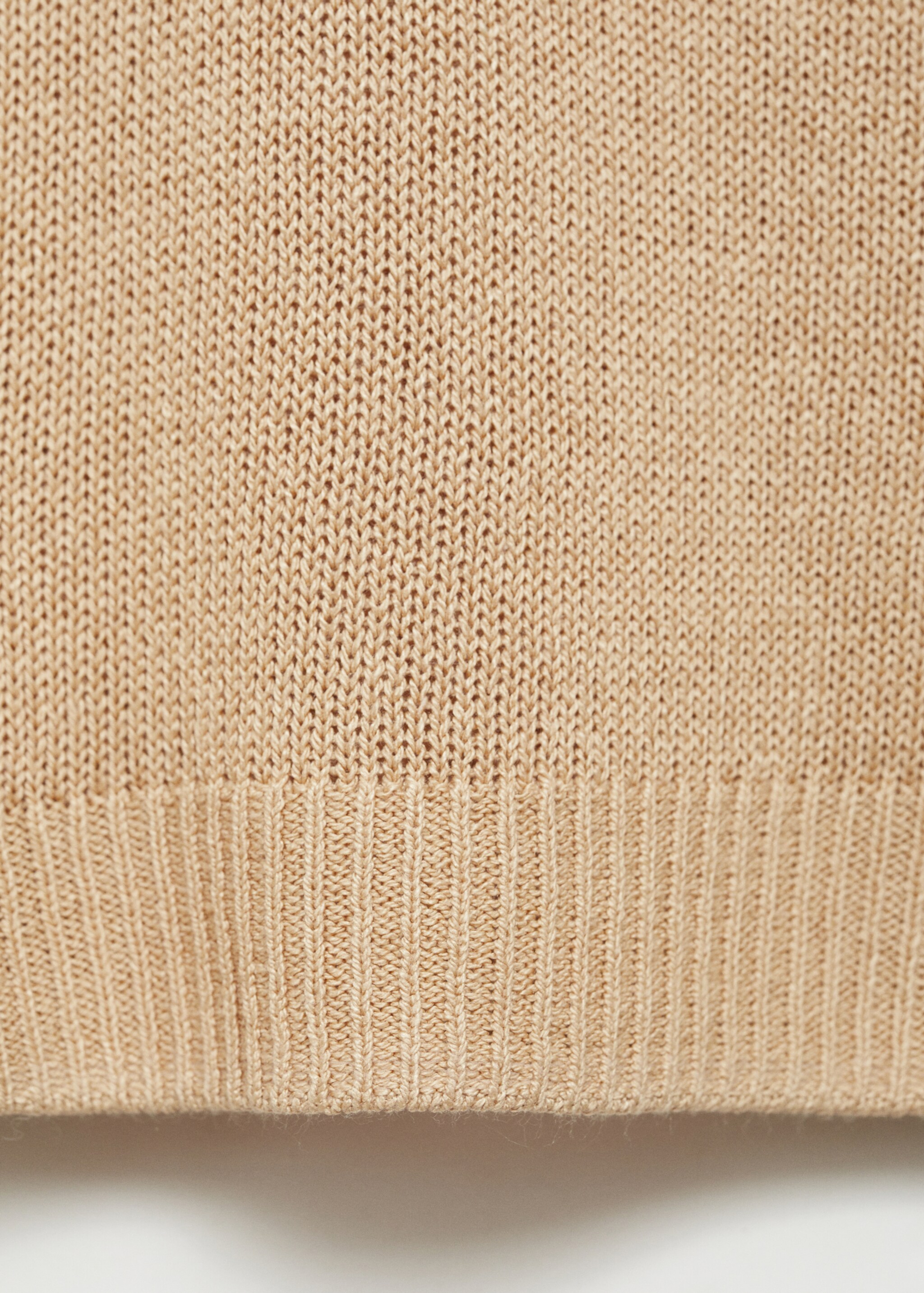 Pullover aus Leinengemisch mit Bateau-Ausschnitt - Detail des Artikels 8, Mittelbraun. Ref: 87057168-00.