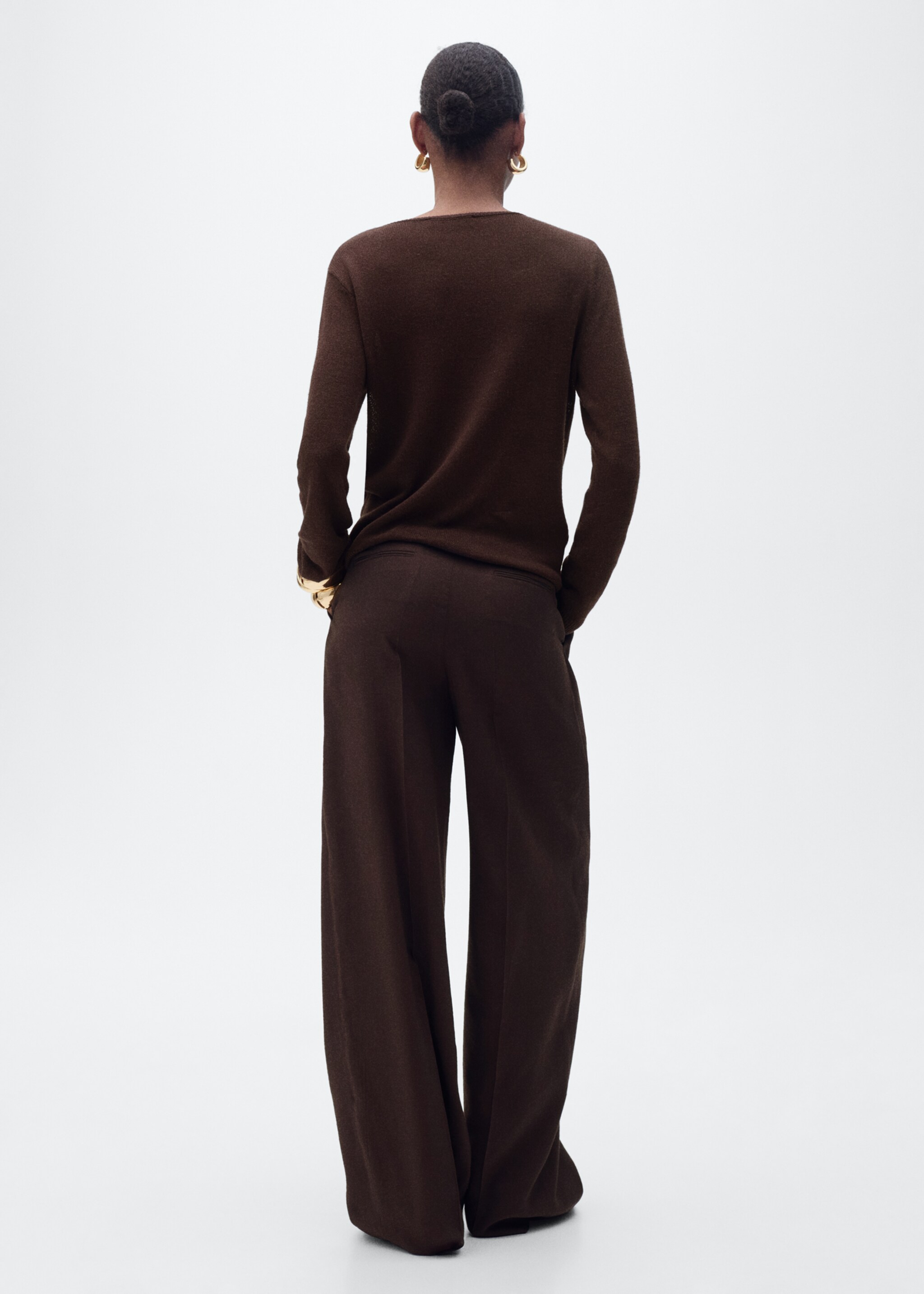 Jersei coll vaixell barreja lli - Revers de l'article, Xocolata. Ref: 87057168-00.