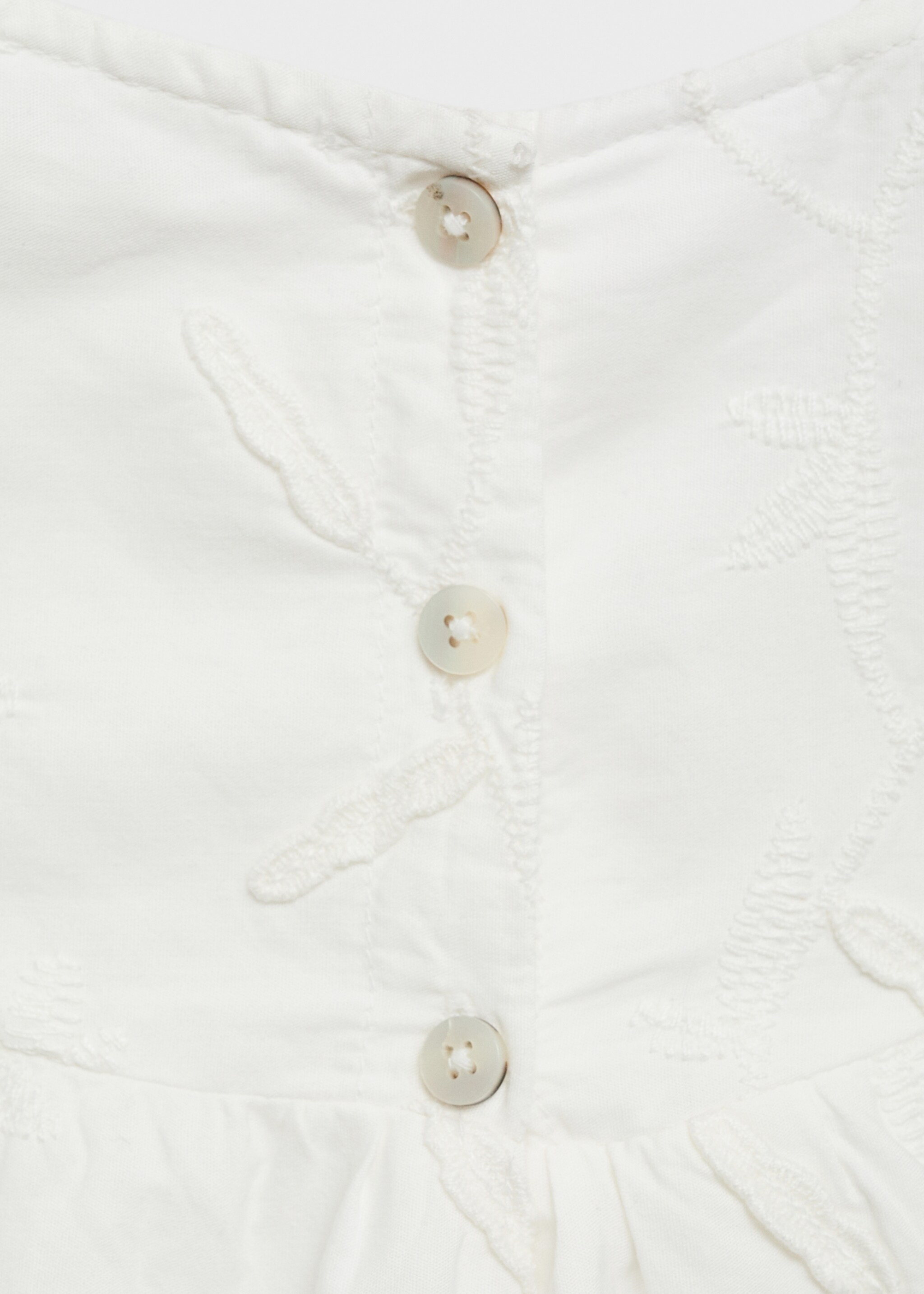 Floral embroidery dress - Details of the article 8, White. Ref: 87057170-00.