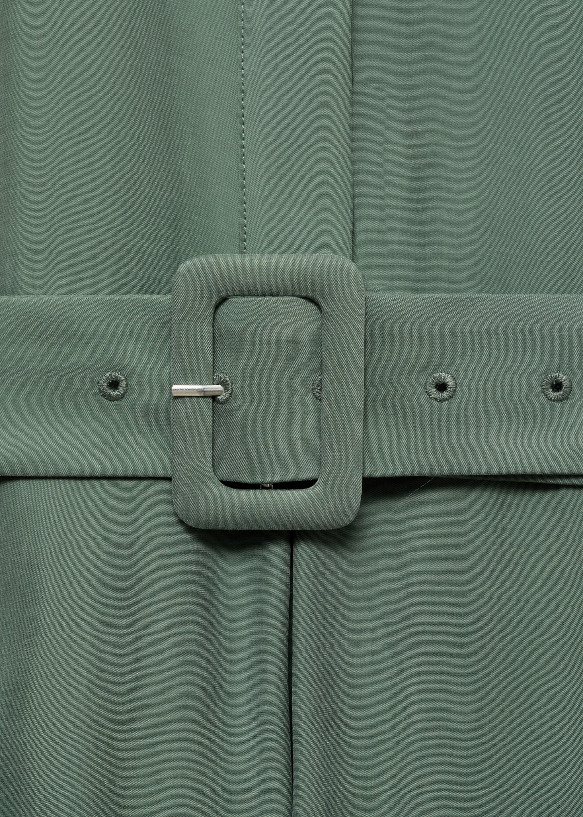 Vestido midi evasé cinturón - Detalle del artículo 0, Verde. Ref: 87057173-00.