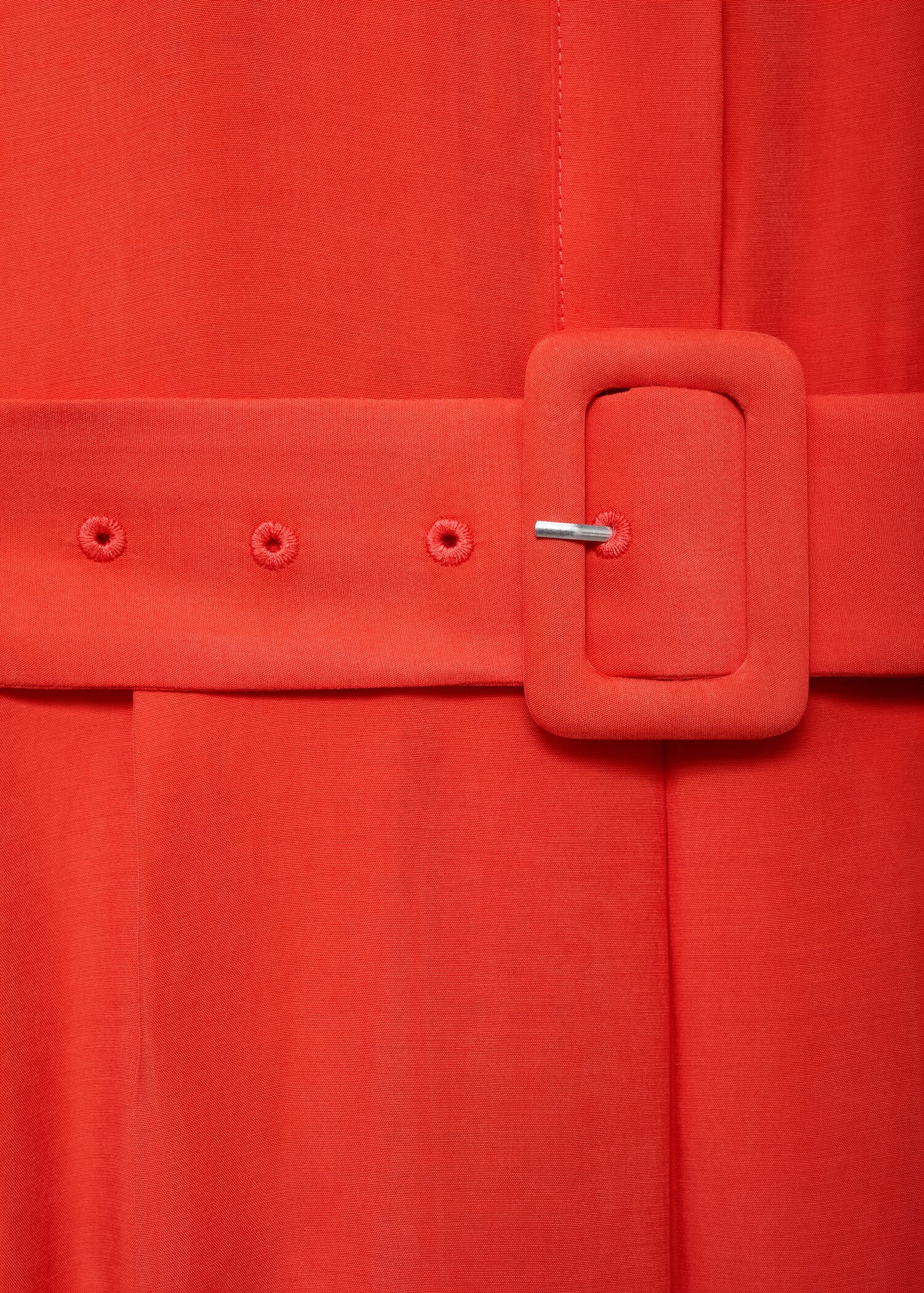 Vestido midi evasé cinturón - Detalle del artículo 0