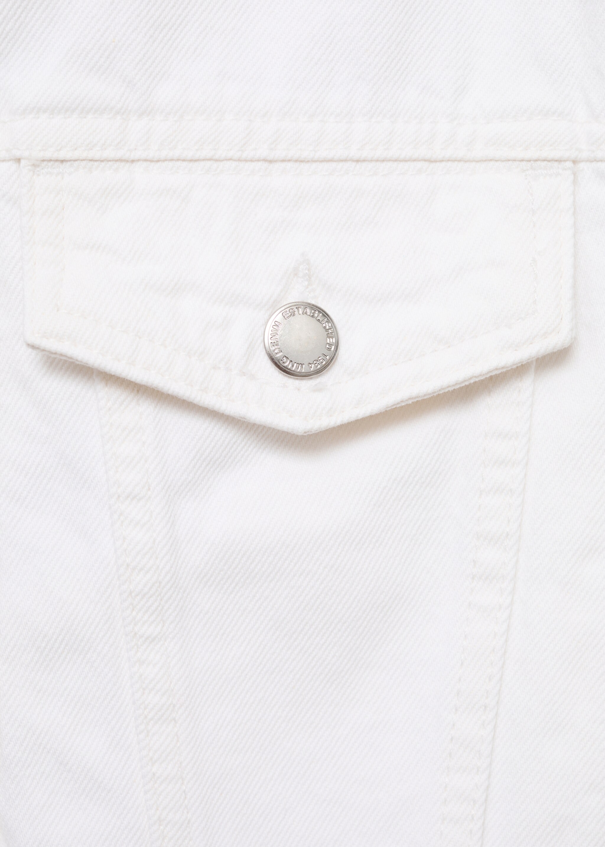 Crop denim jacket - Details of the article 0, White. Ref: 87057175-00.