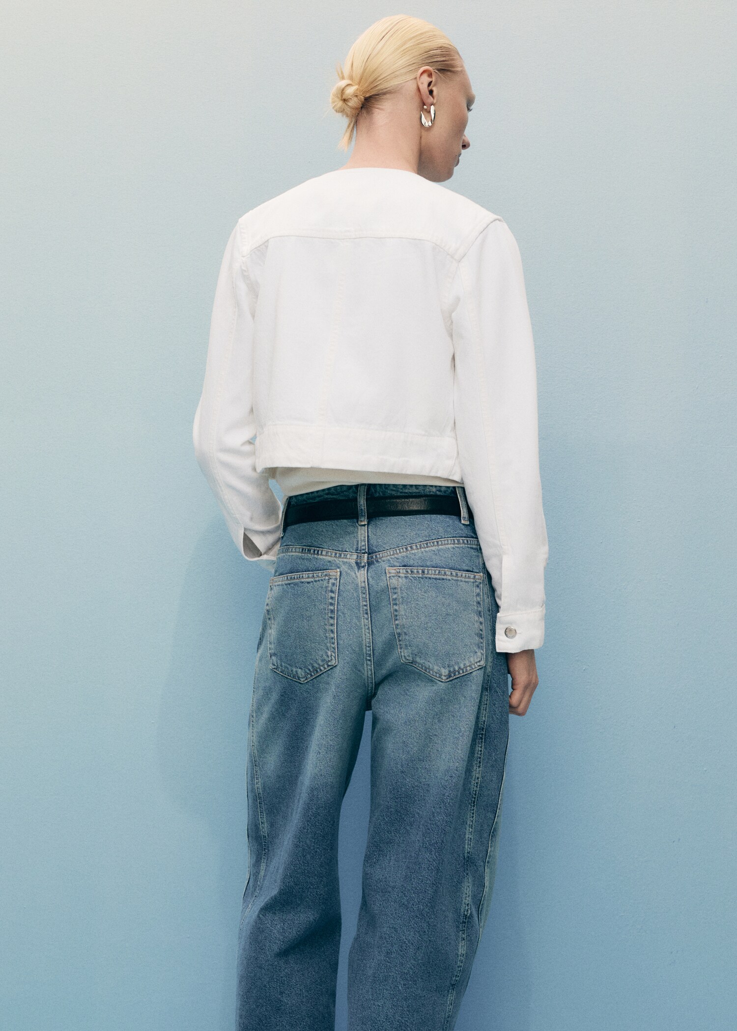 Crop denim jacket - Reverse of the article