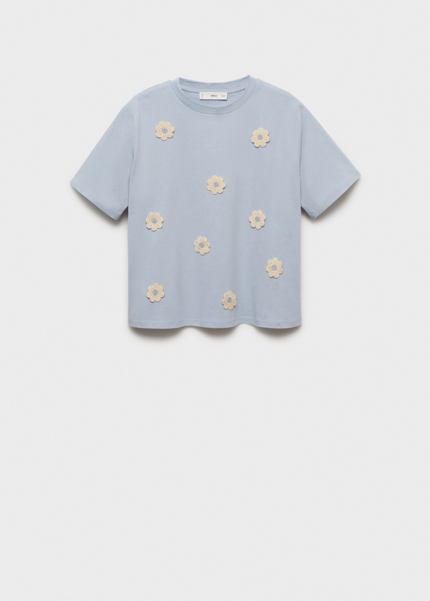 Cotton T-shirt with flower detail - Article without model