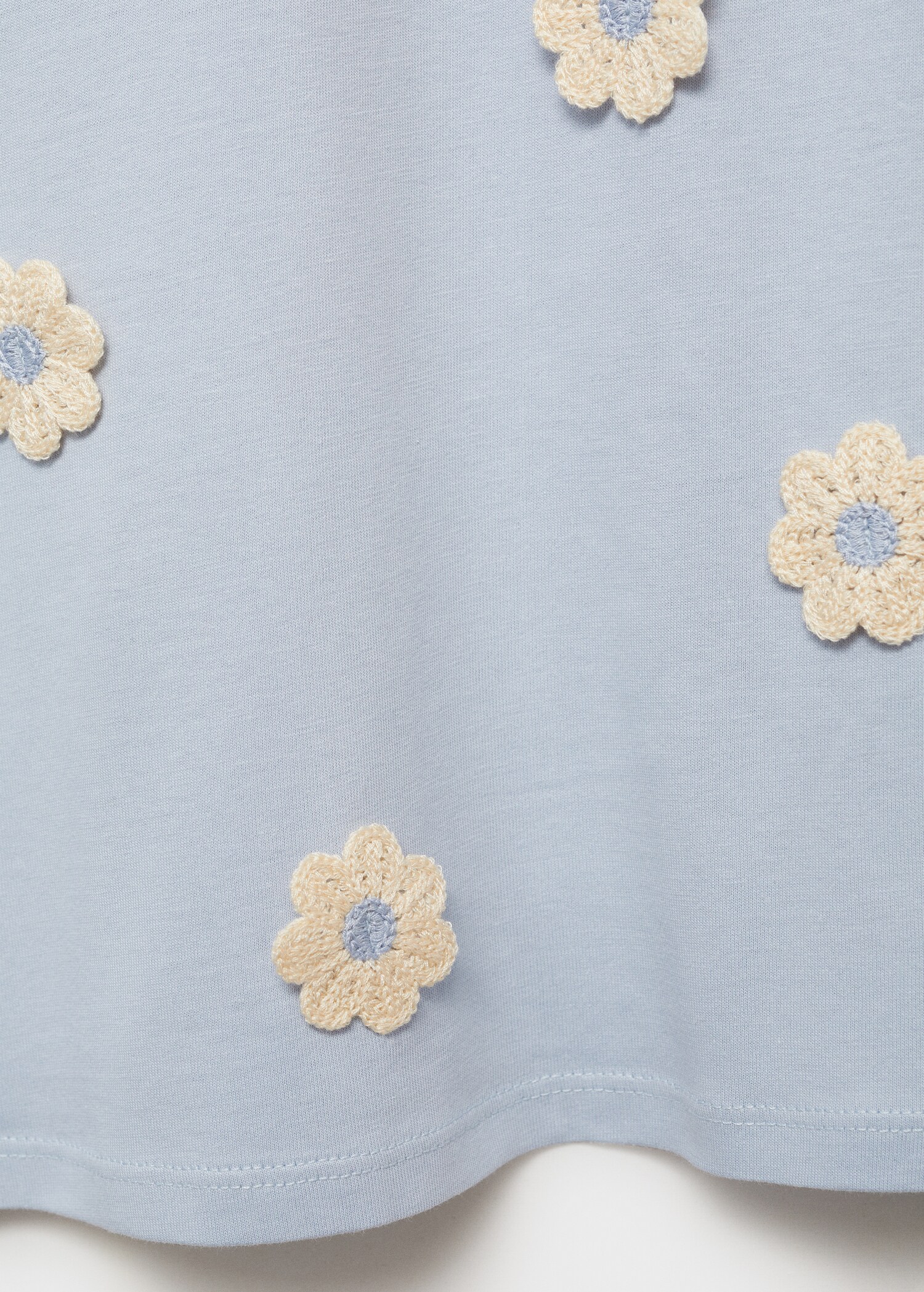 Cotton T-shirt with flower detail - Details of the article 0