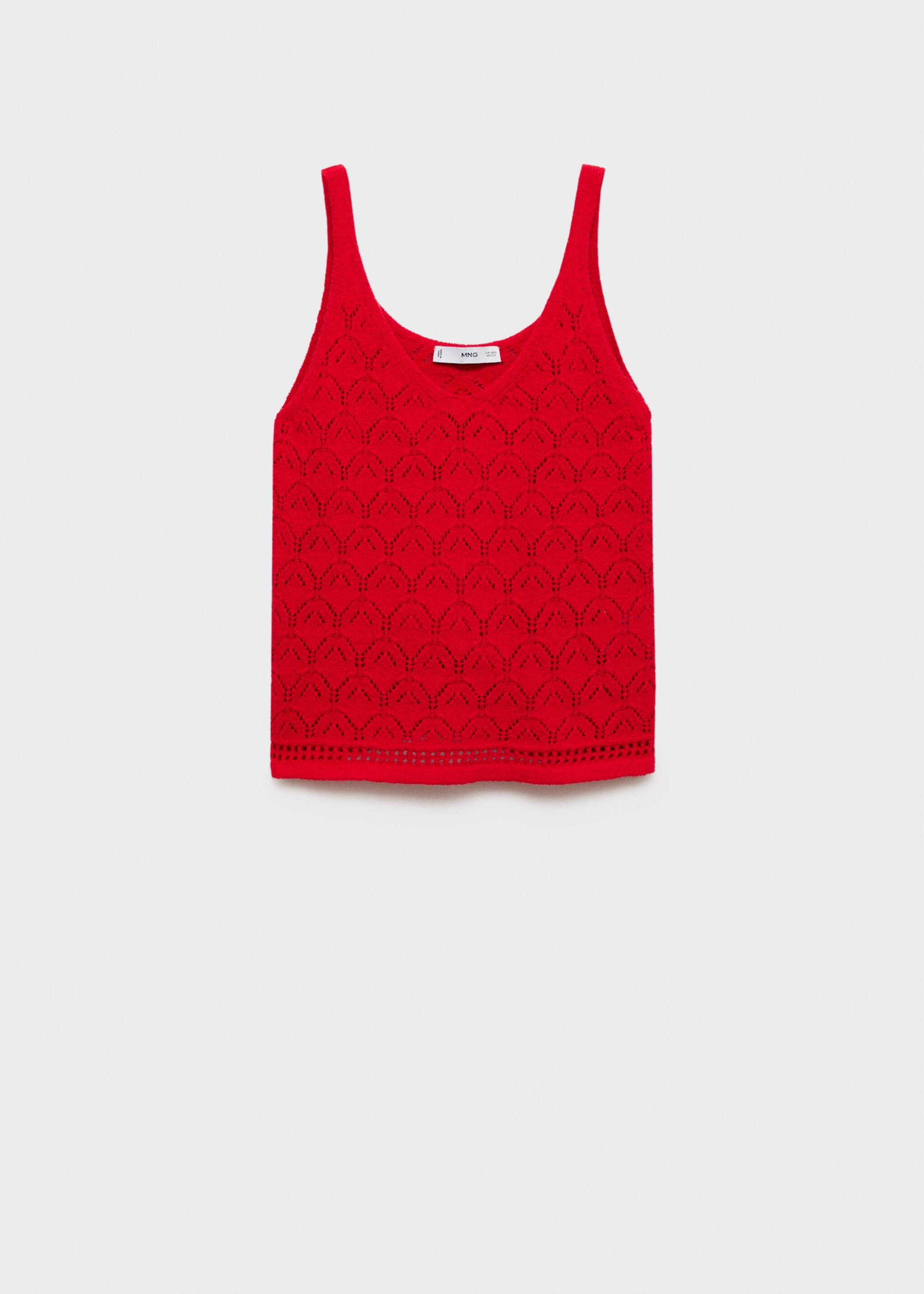 Top maille détails ajourés - Article sans modèle, Rouge. Ref: 87057182-00.