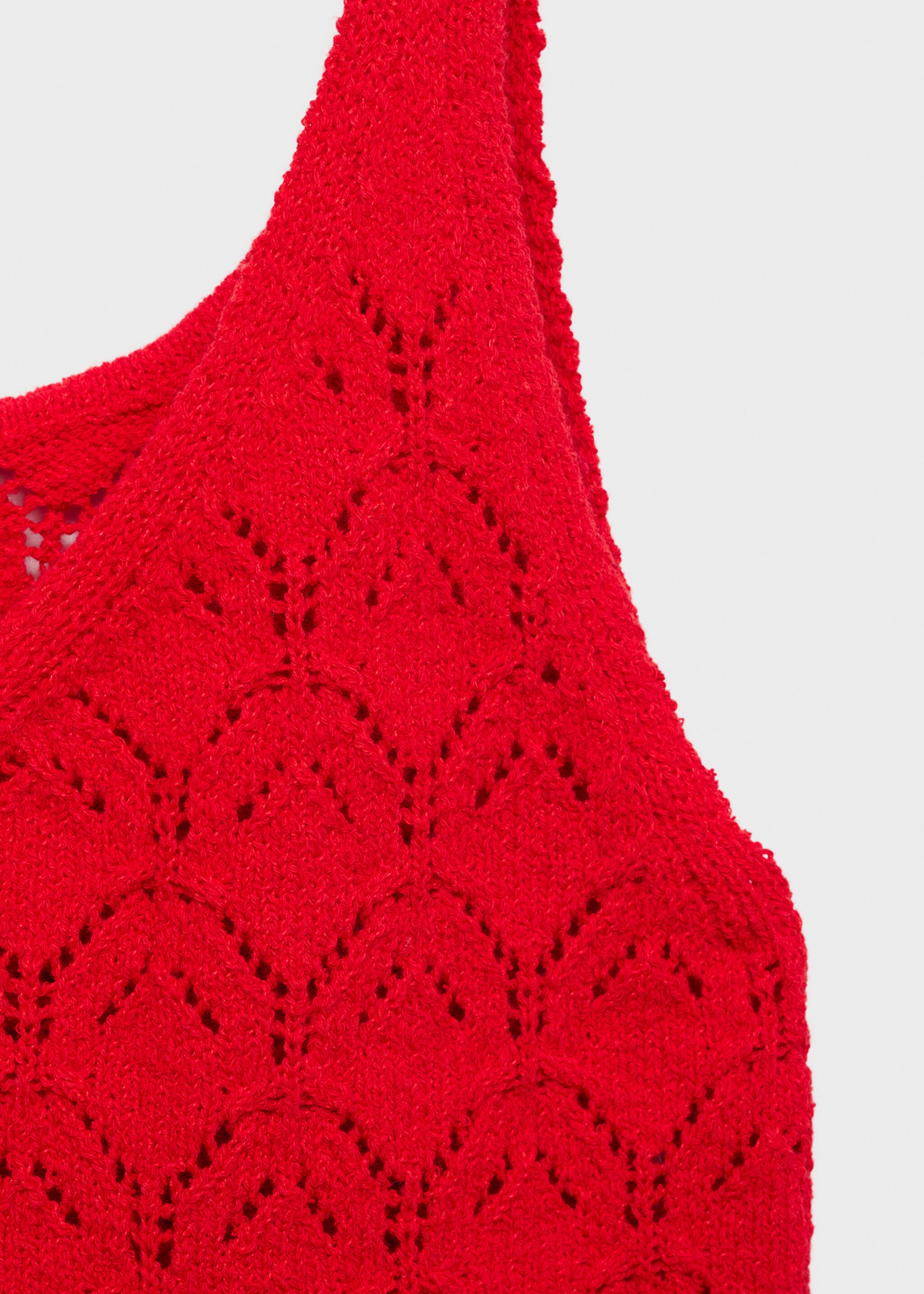 Top maille détails ajourés - Détail de l'article 8, Rouge. Ref: 87057182-00.