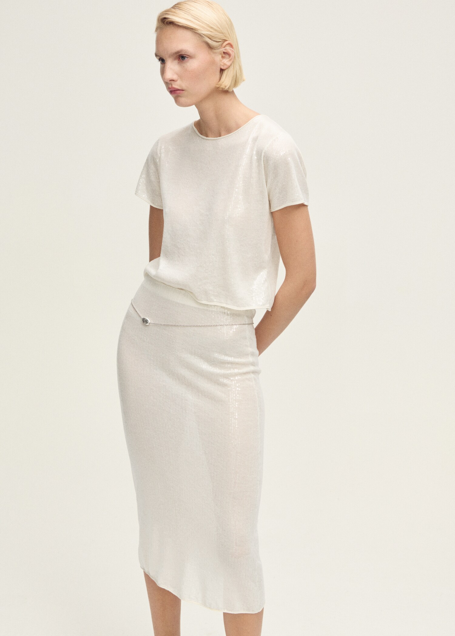 Falda punto lápiz lentejuelas - Detalle del artículo 1