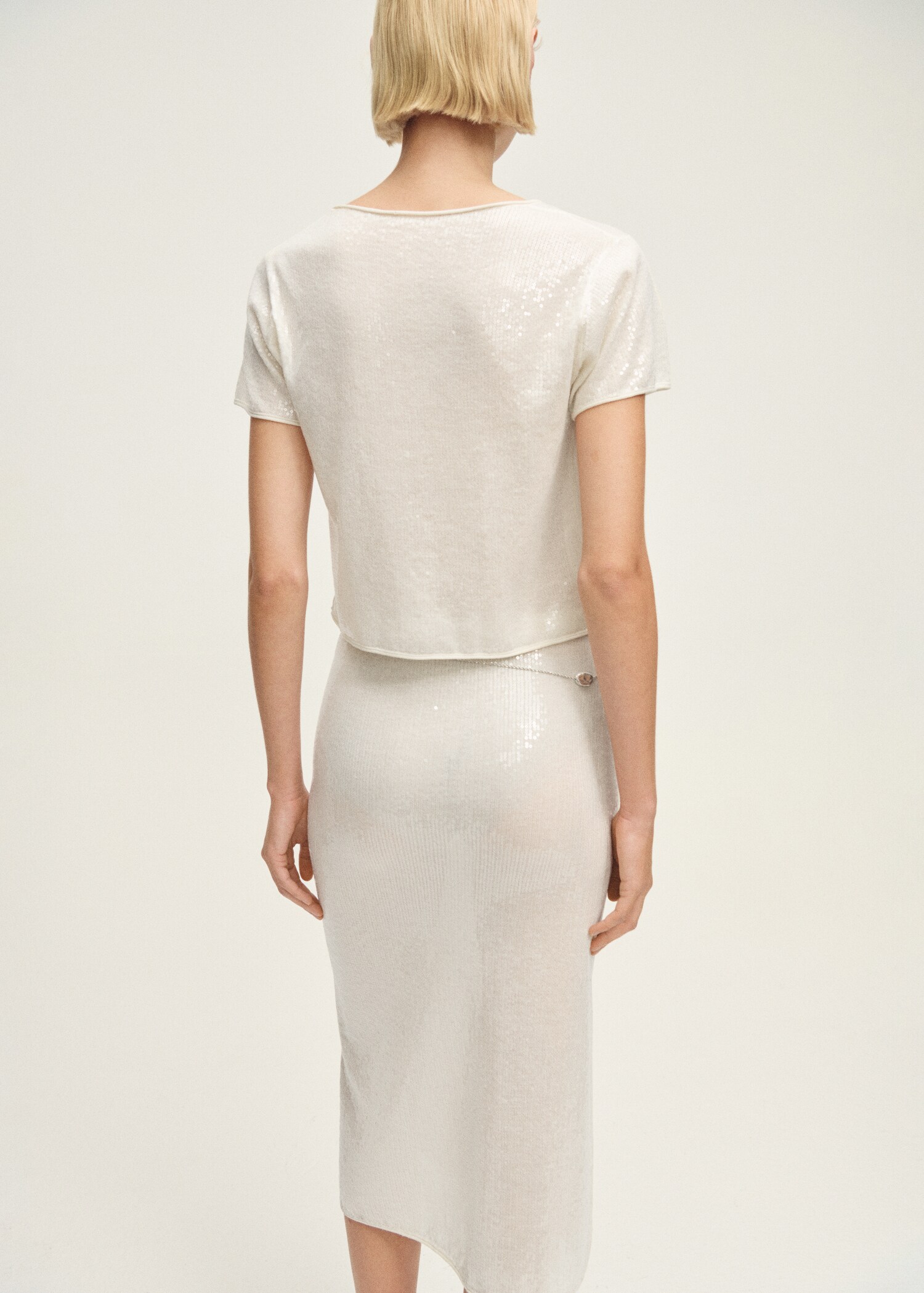 Falda punto lápiz lentejuelas - Reverso del artículo