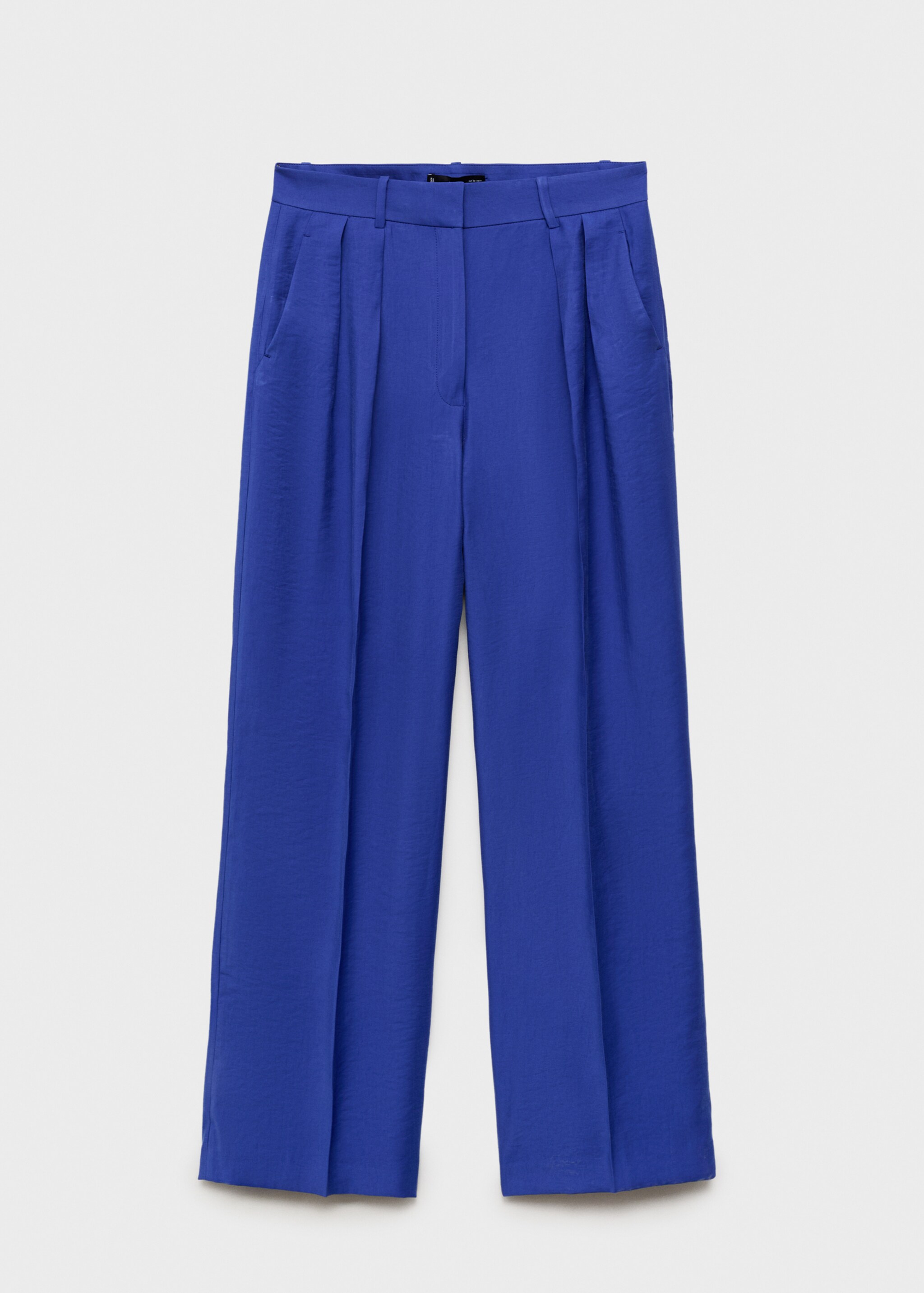 Wide leg pleated suit trousers - Article without model, Blue. Ref: 87057194-00.