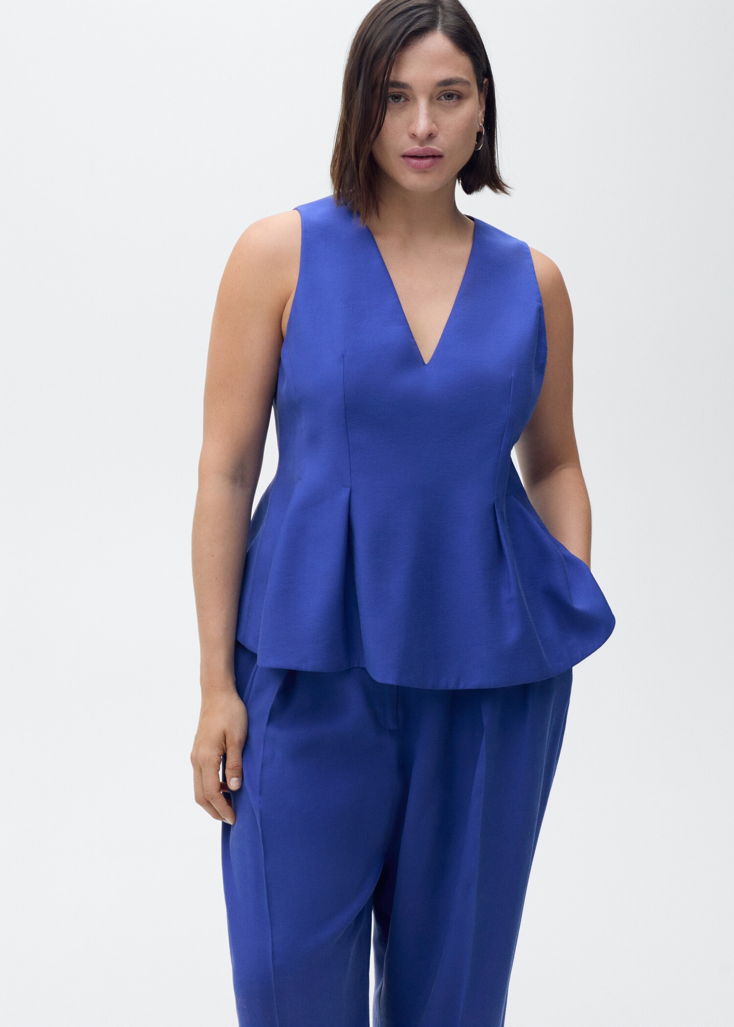 Wide leg pleated suit trousers - Details of the article 5