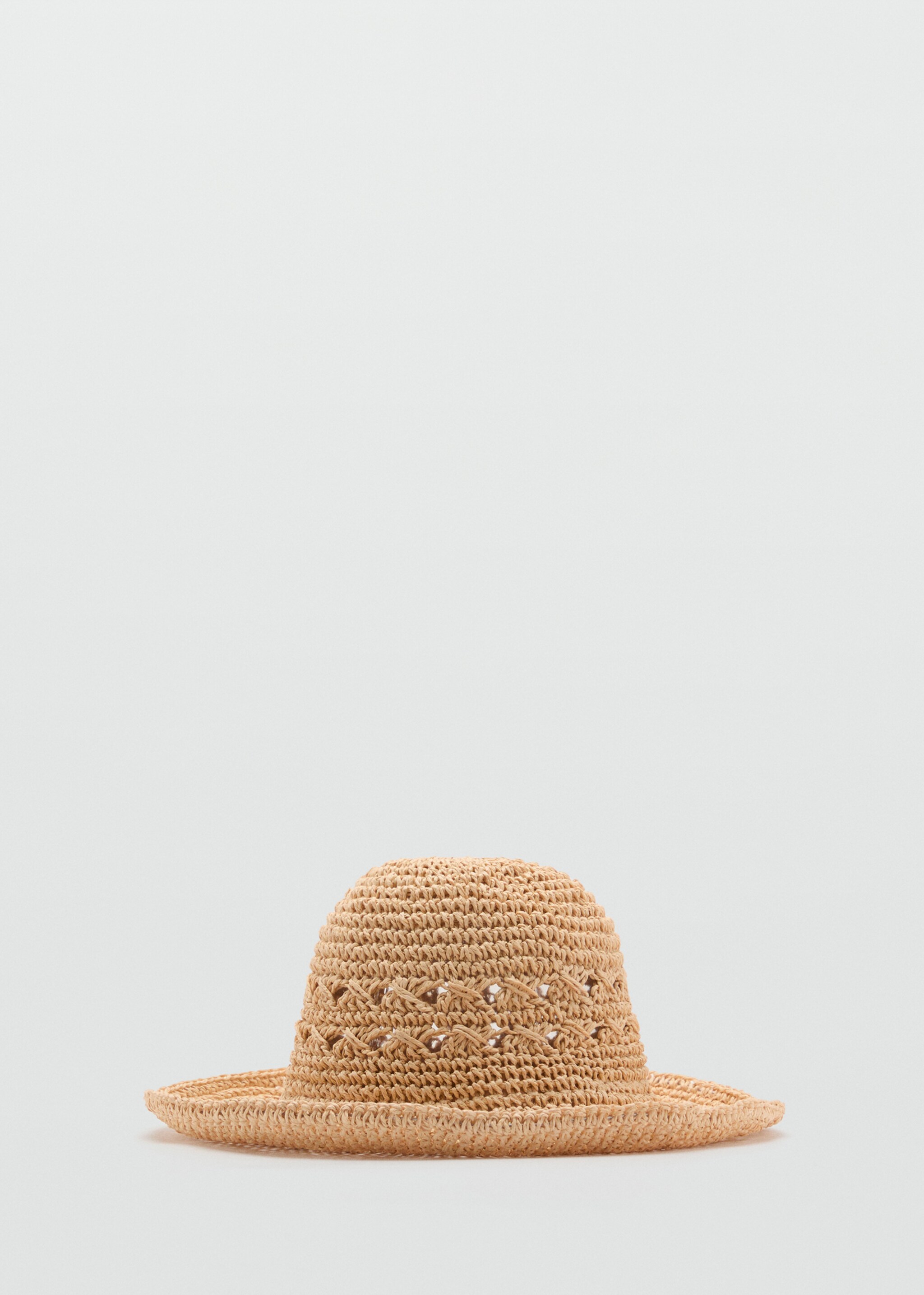 Naturfaser-Hut mit Lochmusterdetails - Artikel ohne Model, Ecru. Ref: 87057670-00.