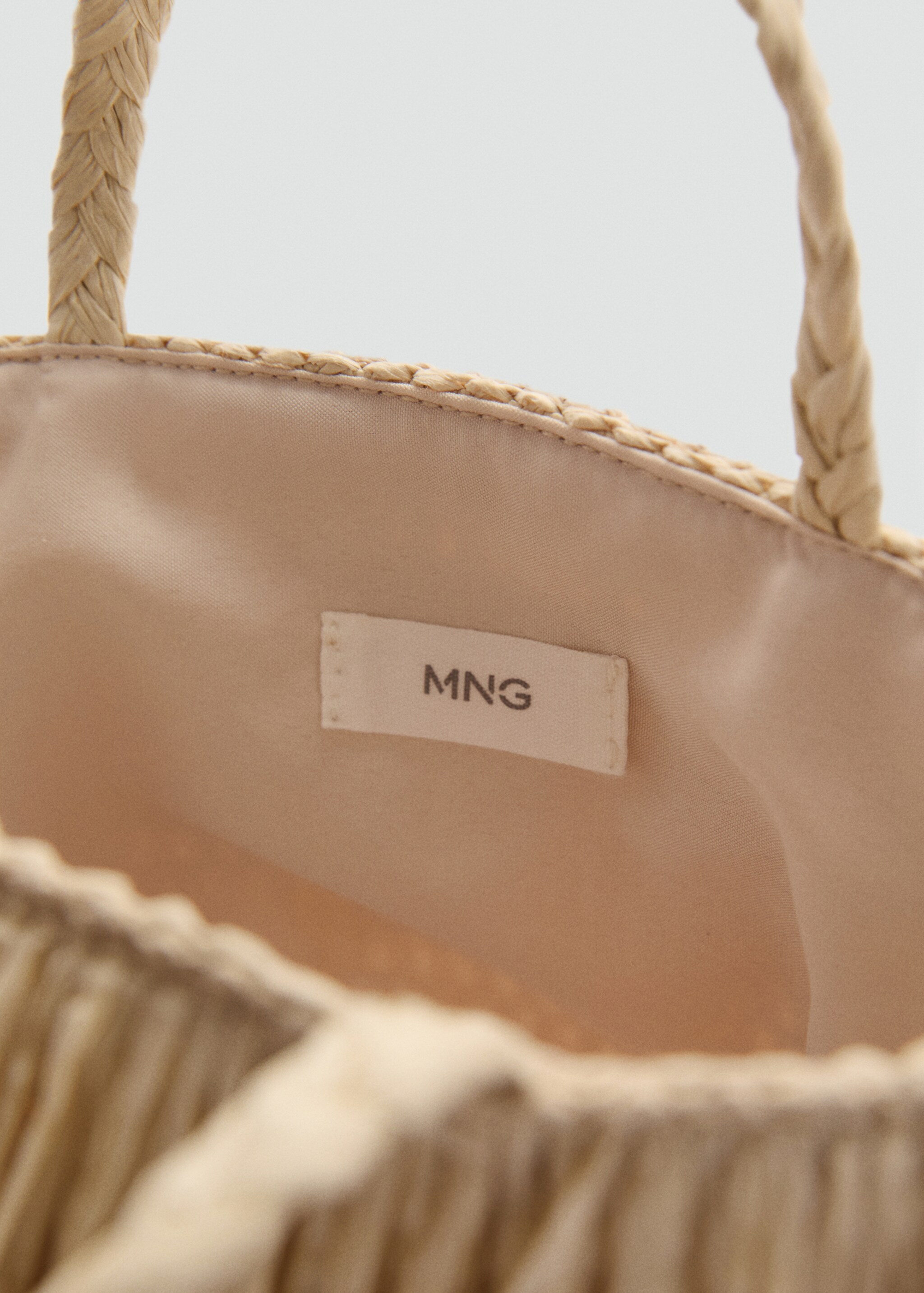 Fransentasche aus Raffiabast - Detail des Artikels 2, Sandfarben. Ref: 87057671-00.