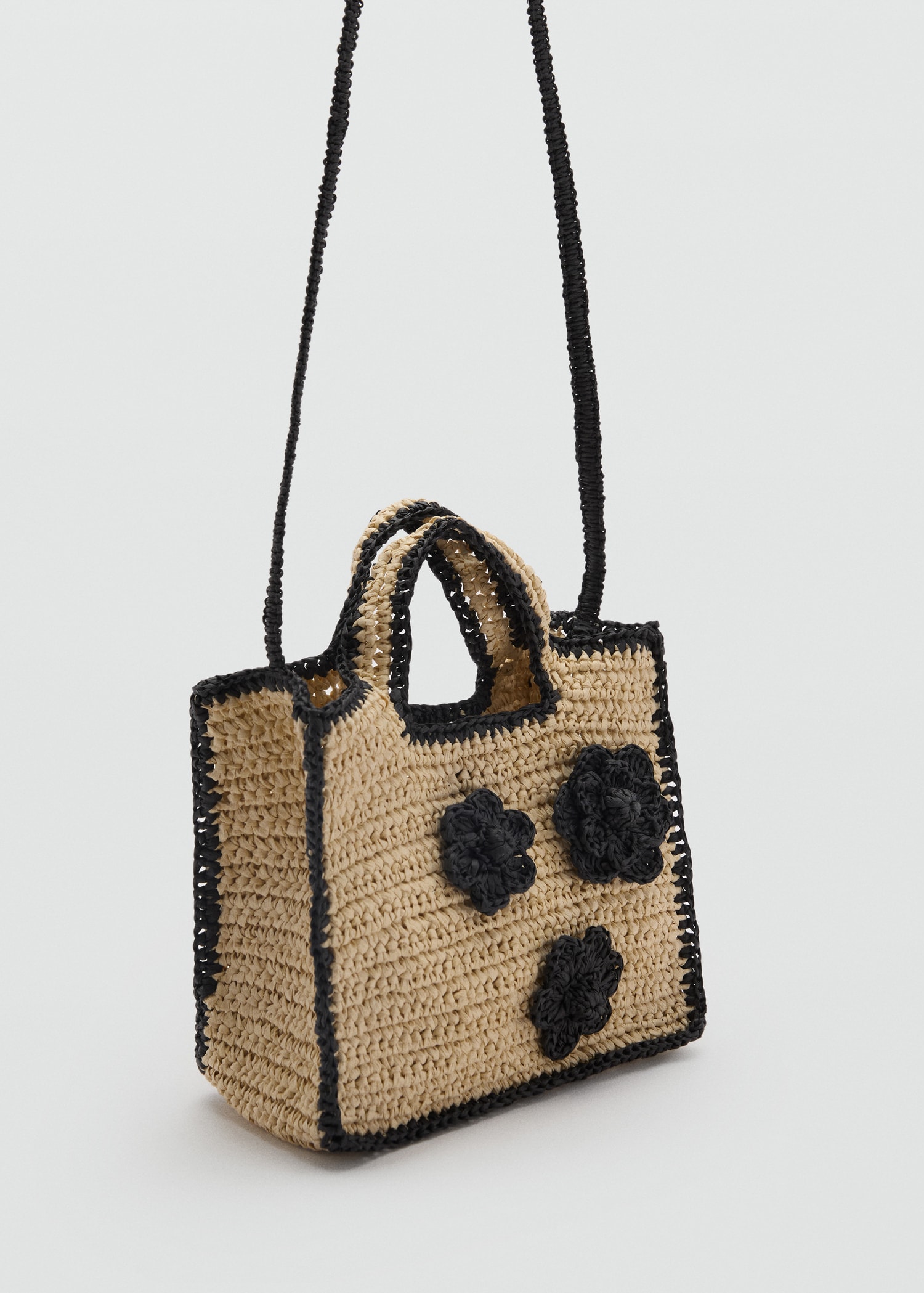 Raffia-effect floral bag - Medium plane