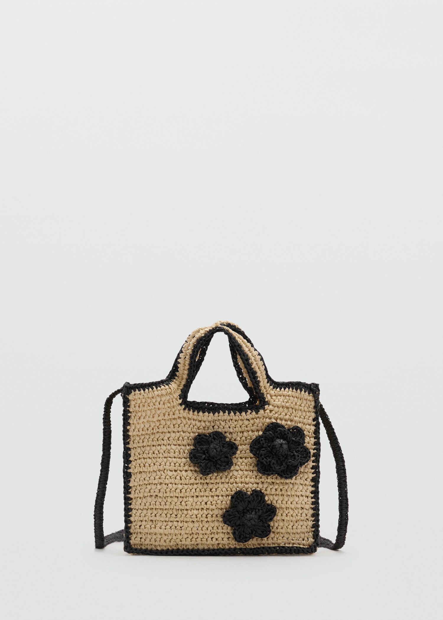 Raffia-effect floral bag - Article without model