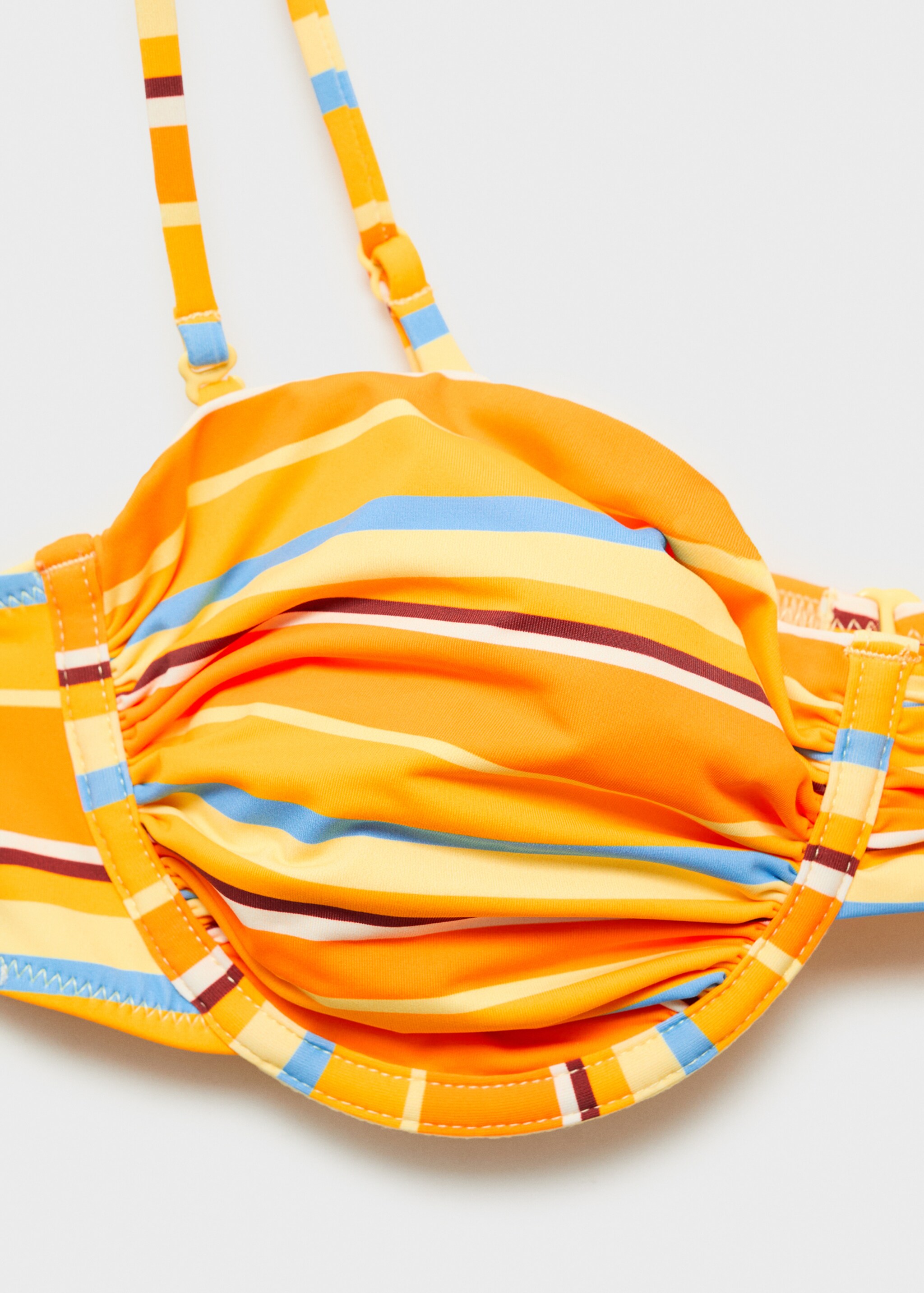 Top bikini cèrcols estampat ratlles - Detall de l'article 0, Groc pastel. Ref: 87057678-00.