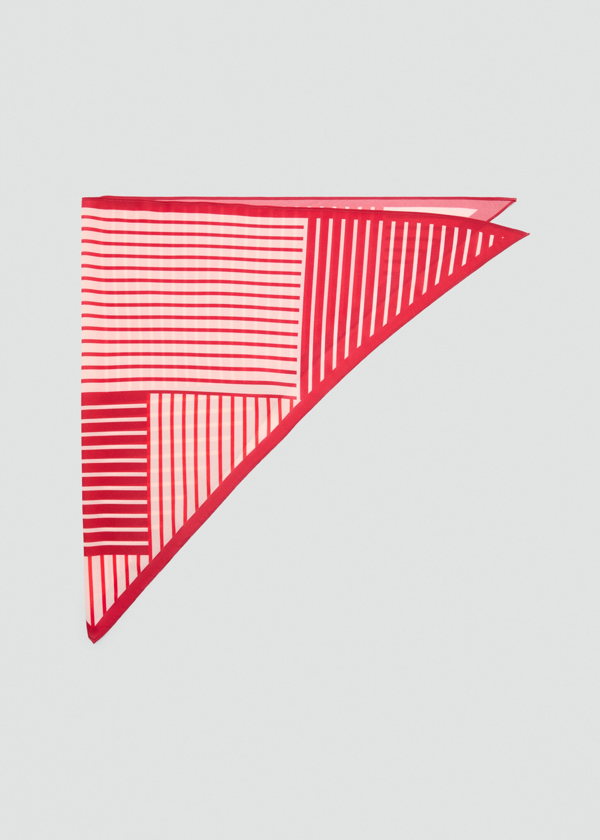 Abstract stripe-print scarf - Article without model, Red. Ref: 87057688-00.