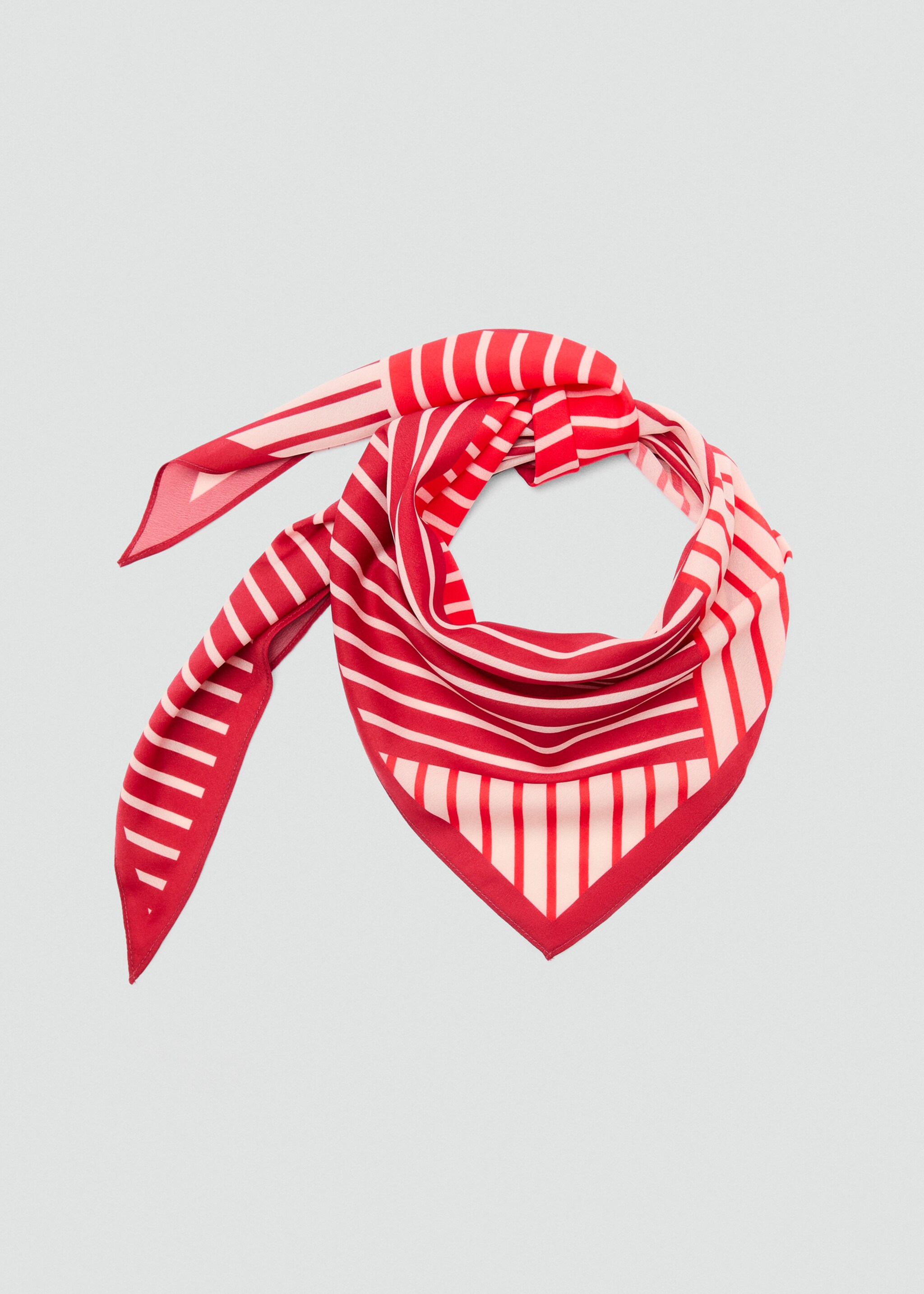 Abstract stripe-print scarf - Details of the article 1, Red. Ref: 87057688-00.