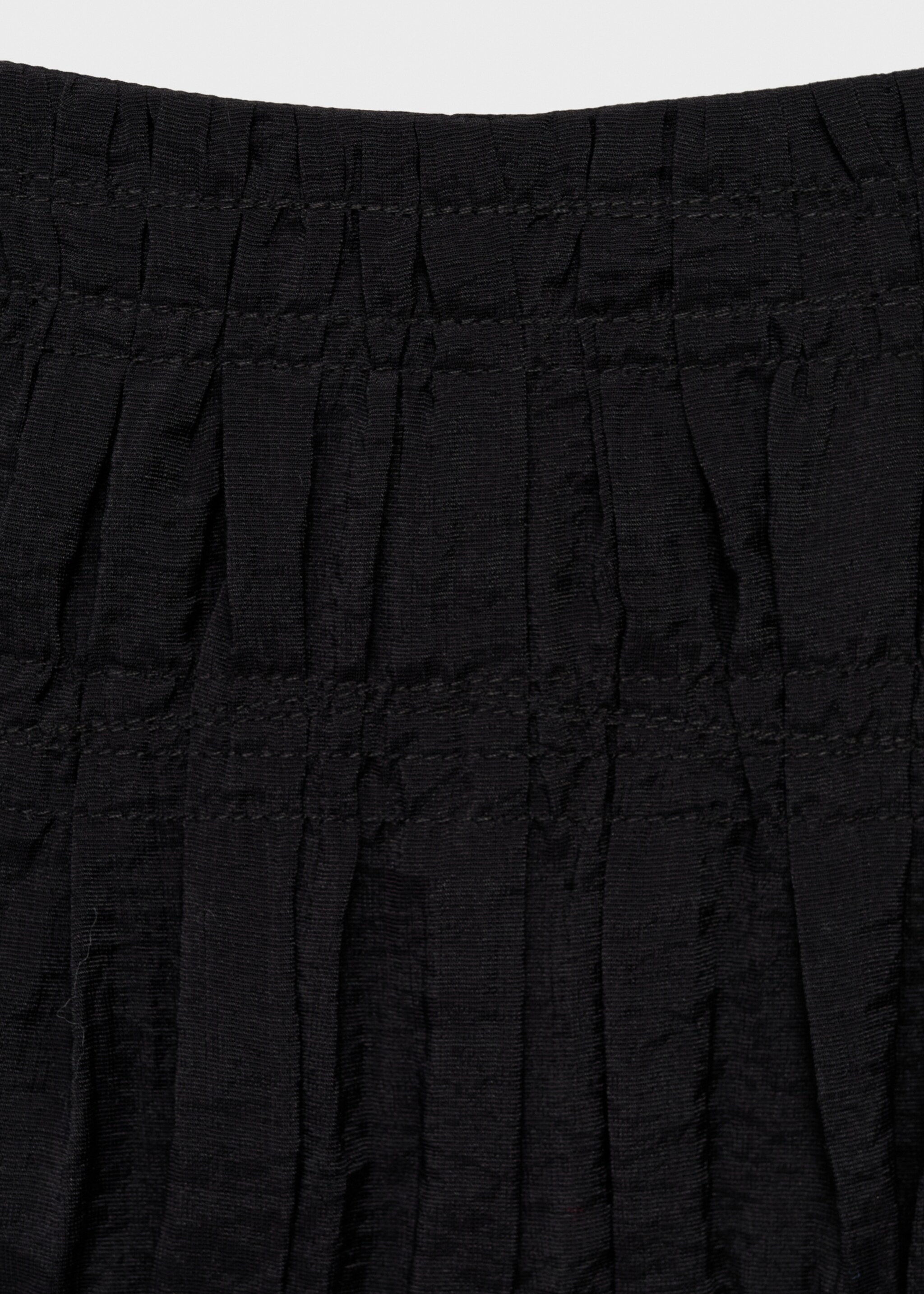 Gathered midi-skirt - Details of the article 8, Black. Ref: 87057690-00.