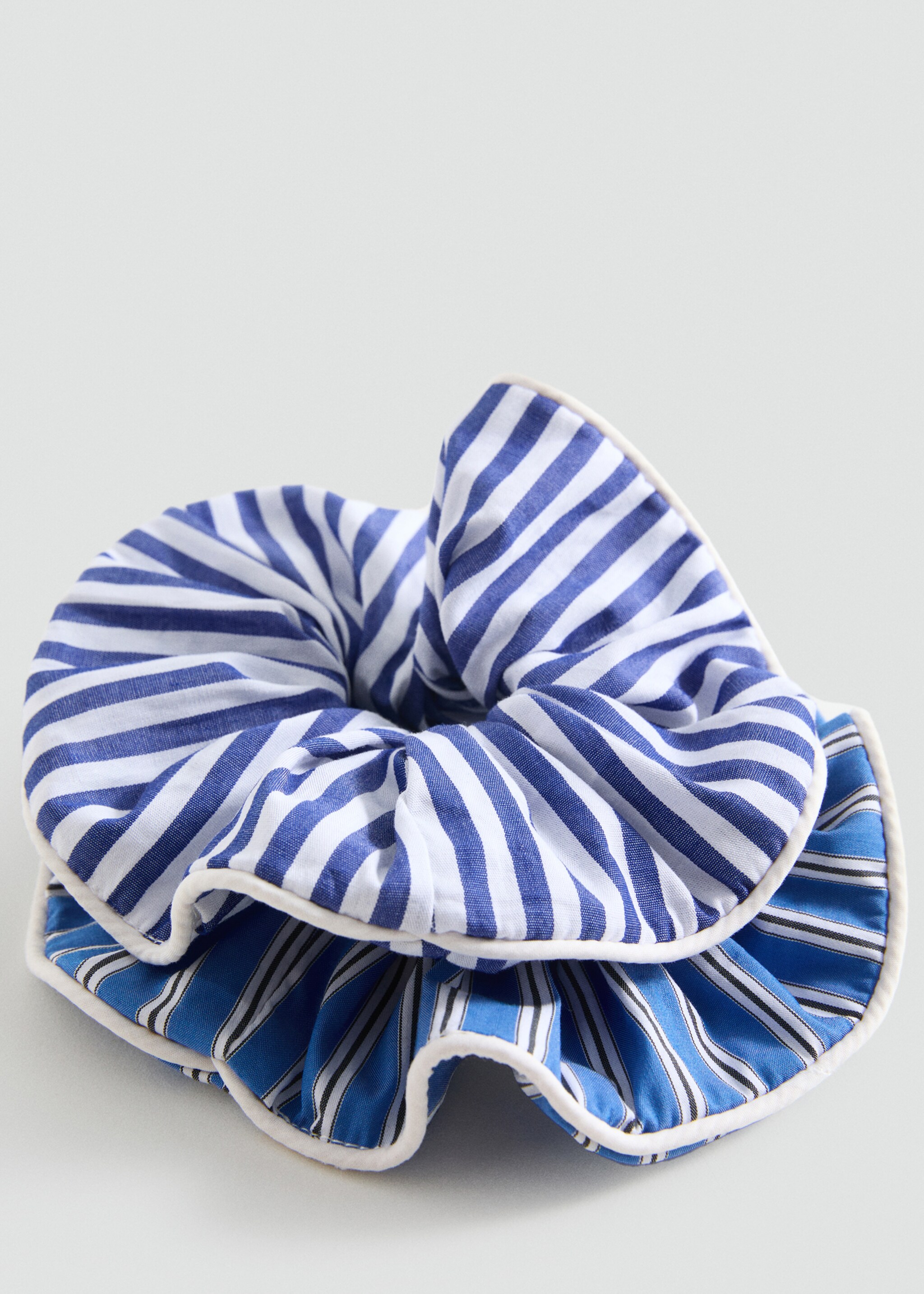 Set of 2 printed hair ties - Medium plane, Blue. Ref: 87057691-00.