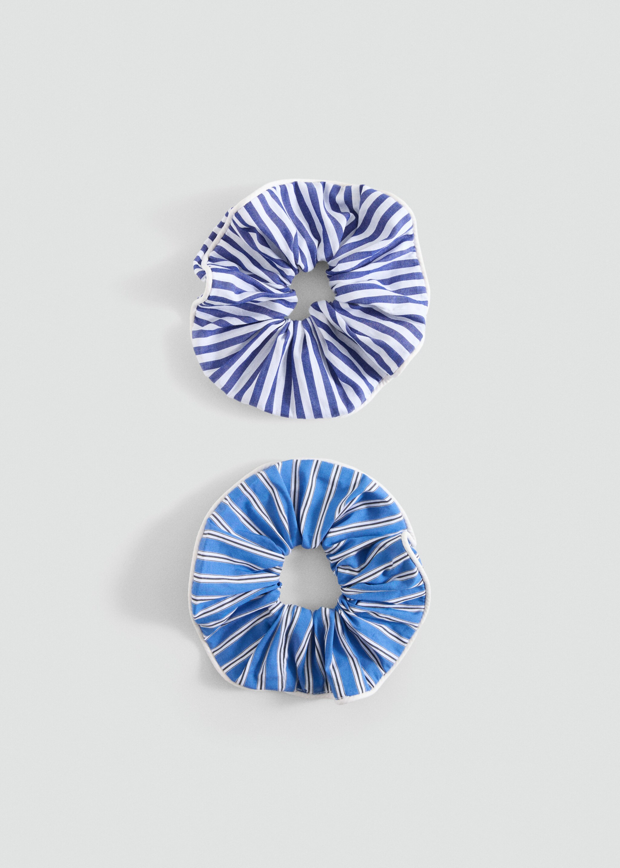 Set of 2 printed hair ties - Article without model, Blue. Ref: 87057691-00.