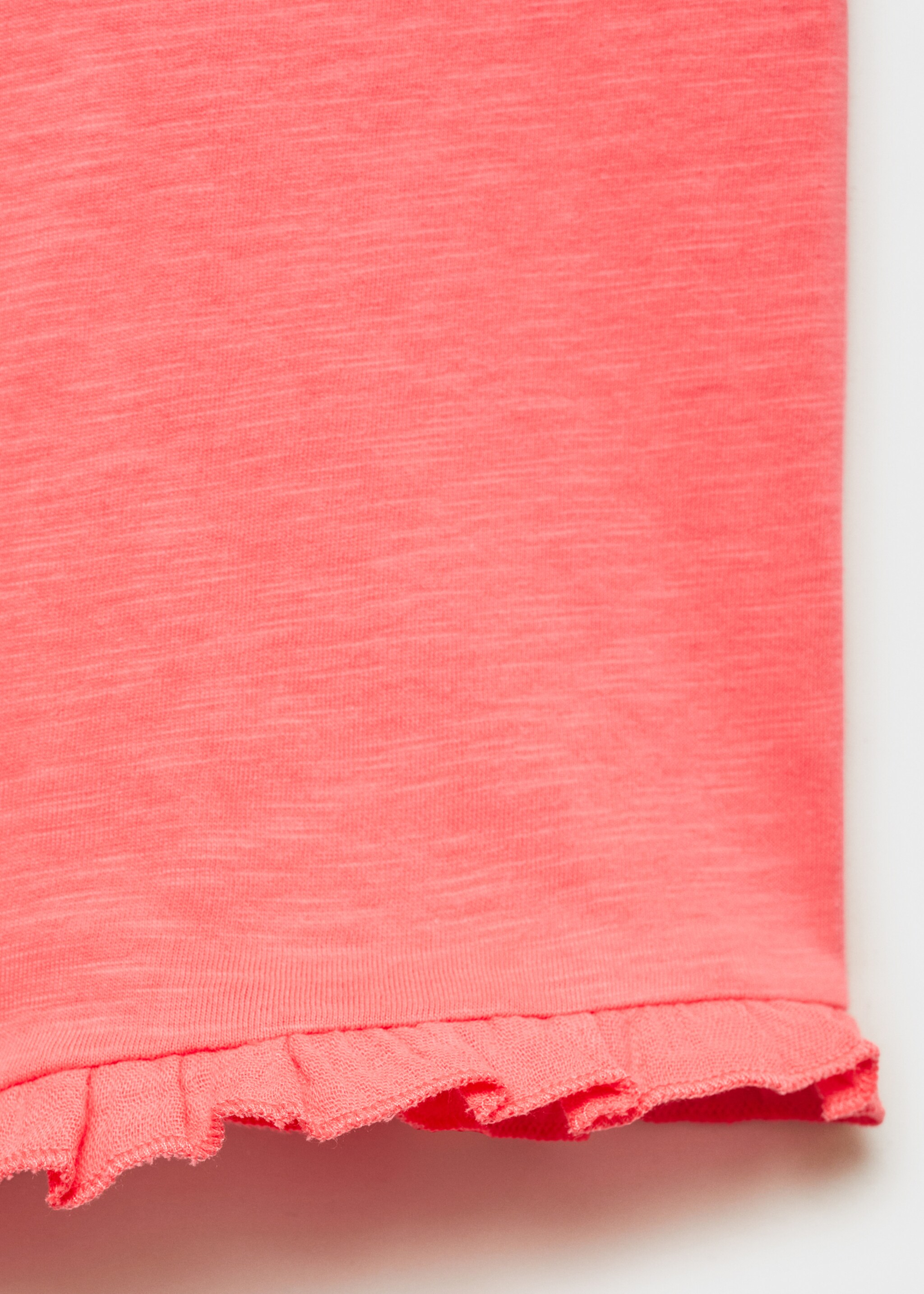 Kurzer Jumpsuit mit Schleifendetail - Detail des Artikels 8, Korallrot. Ref: 87057695-00.