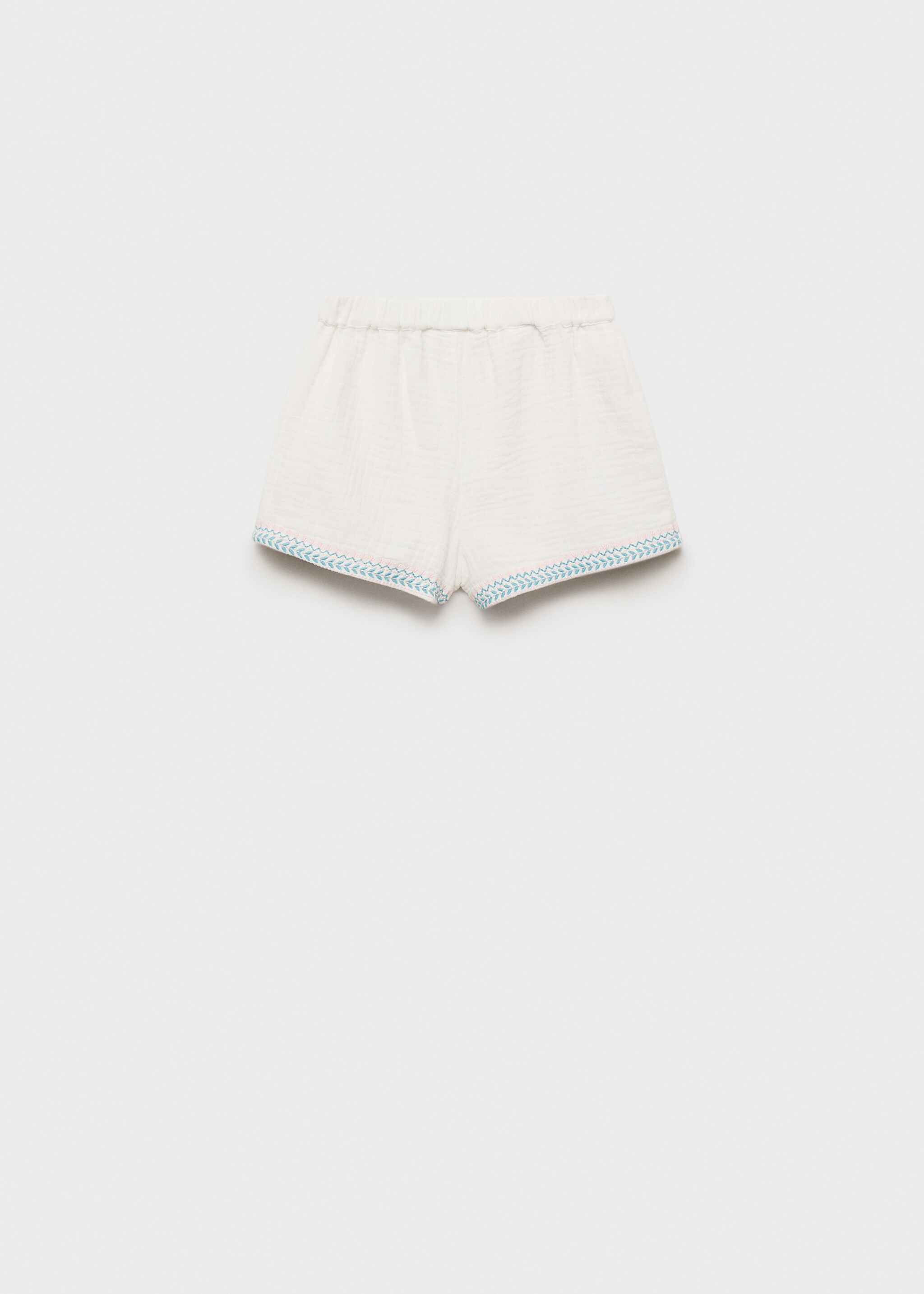 Shorts bambula brodat - Revers de l'article, Blanc. Ref: 87057698-00.
