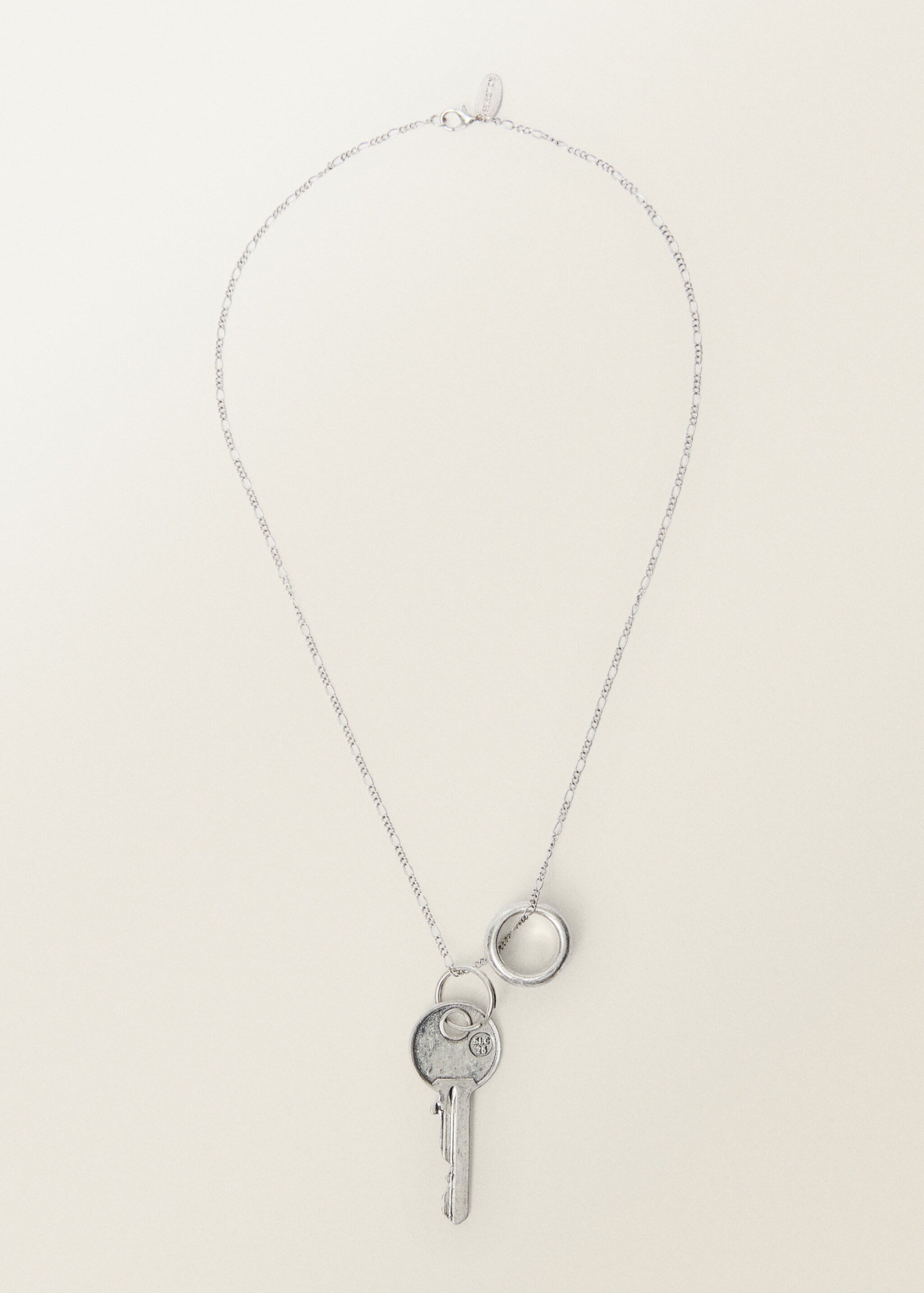 Key ring pendant necklace - Article without model, Silver. Ref: 87057712-00.