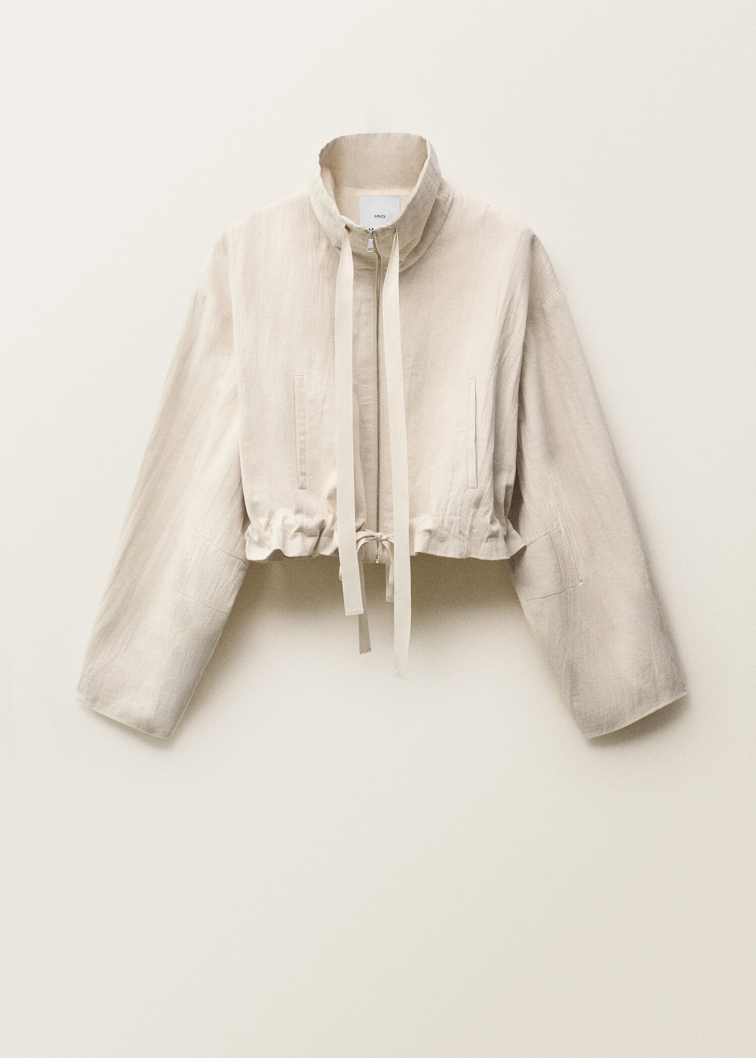 Linen-blend cropped jacket - Article without model