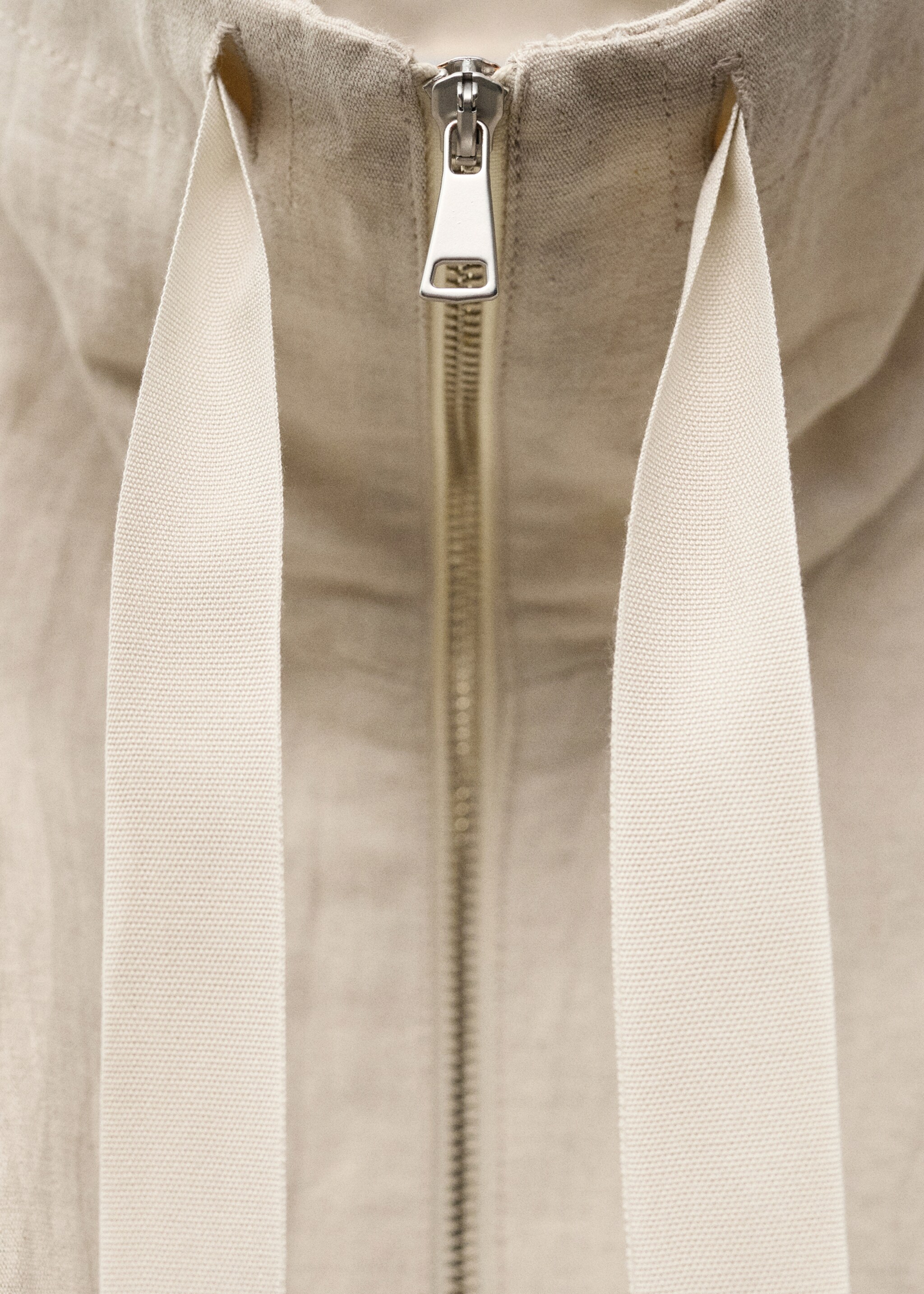 Linen-blend cropped jacket - Details of the article 0, Light/Pastel Grey. Ref: 87057718-00.