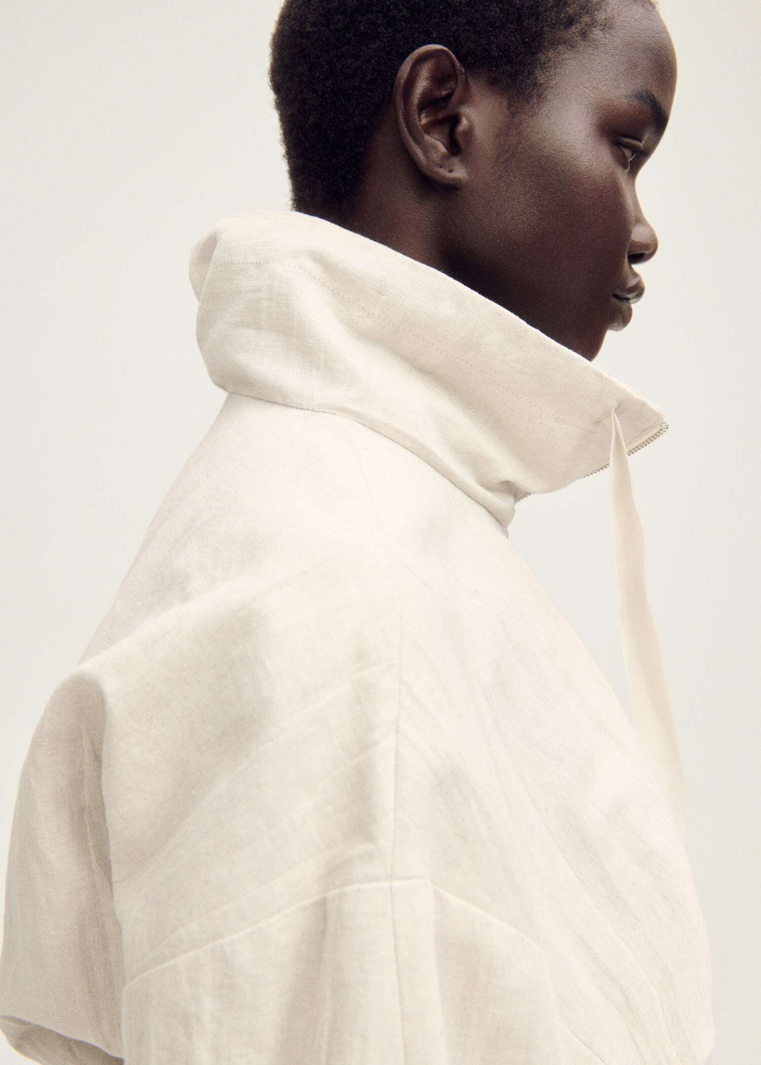 Linen-blend cropped jacket - Details of the article 1