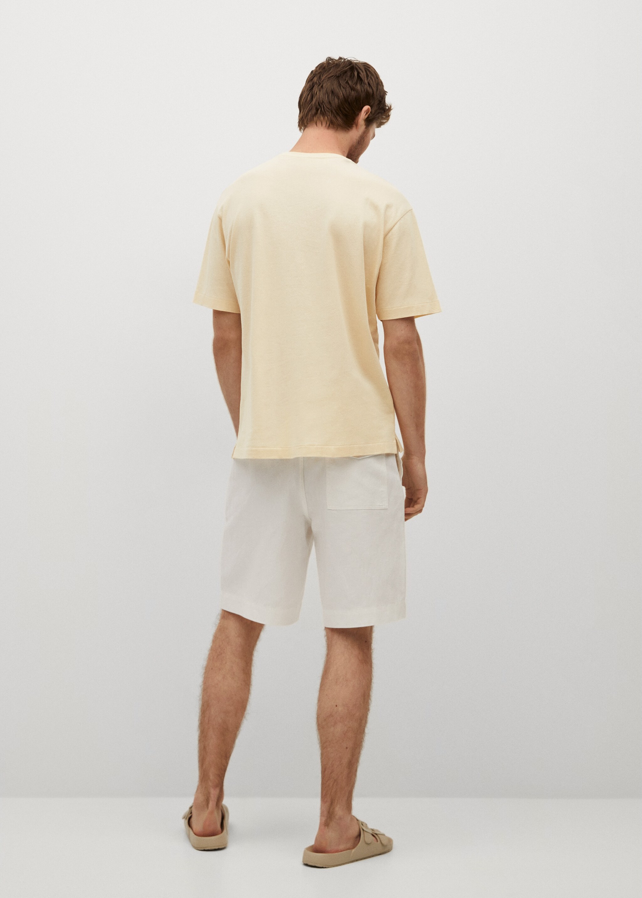 Camiseta regular fit algodón lino - Reverso del artículo