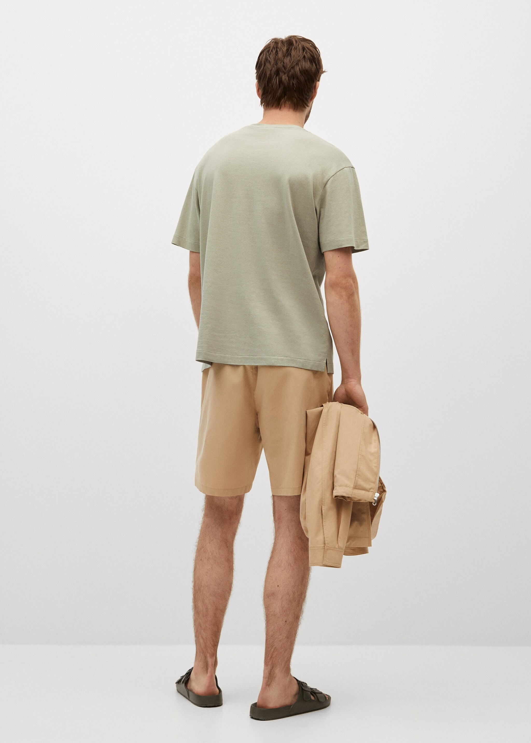 Camiseta regular fit algodón lino - Reverso del artículo