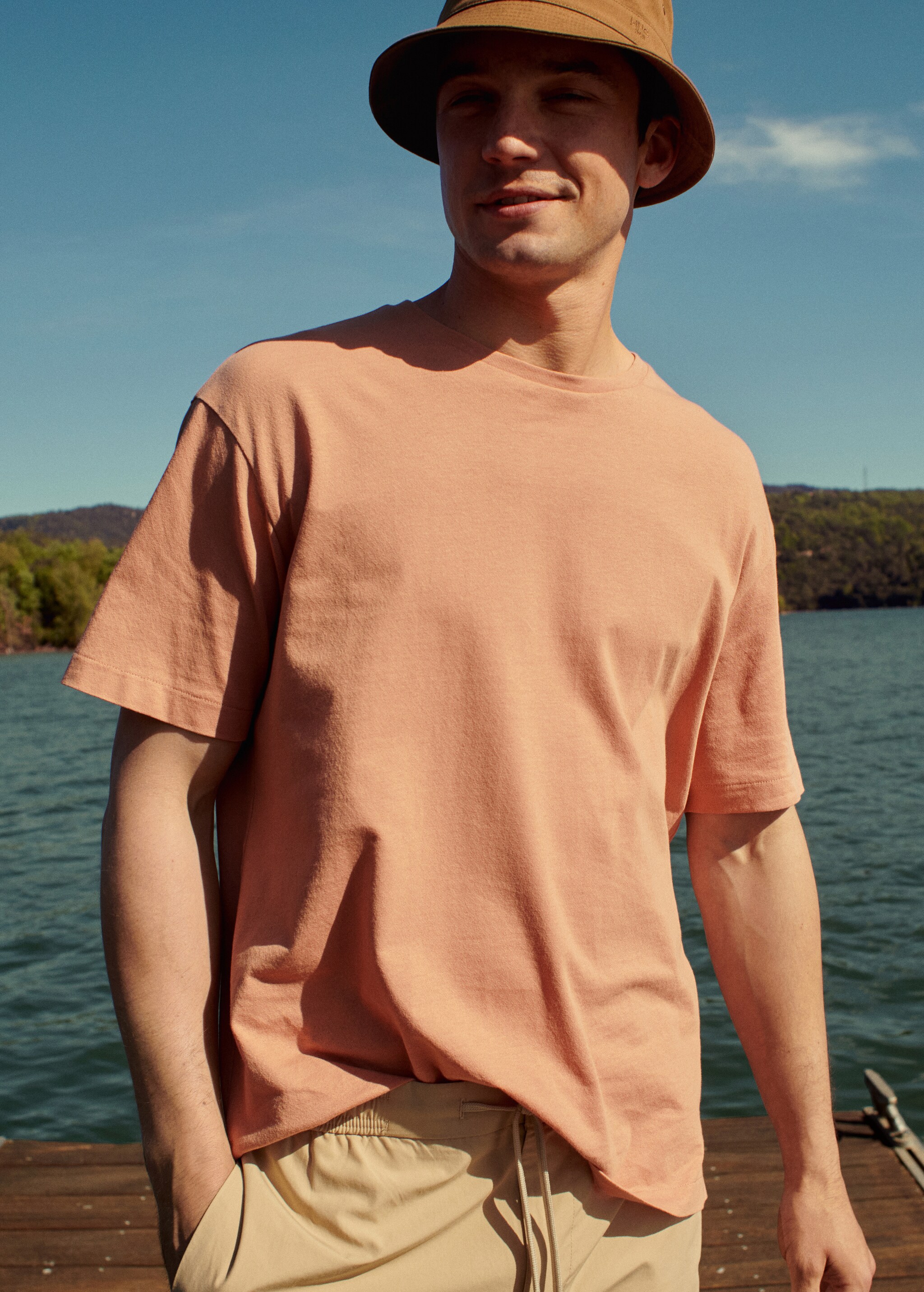 Camiseta regular fit algodón lino - Detalle del artículo 5