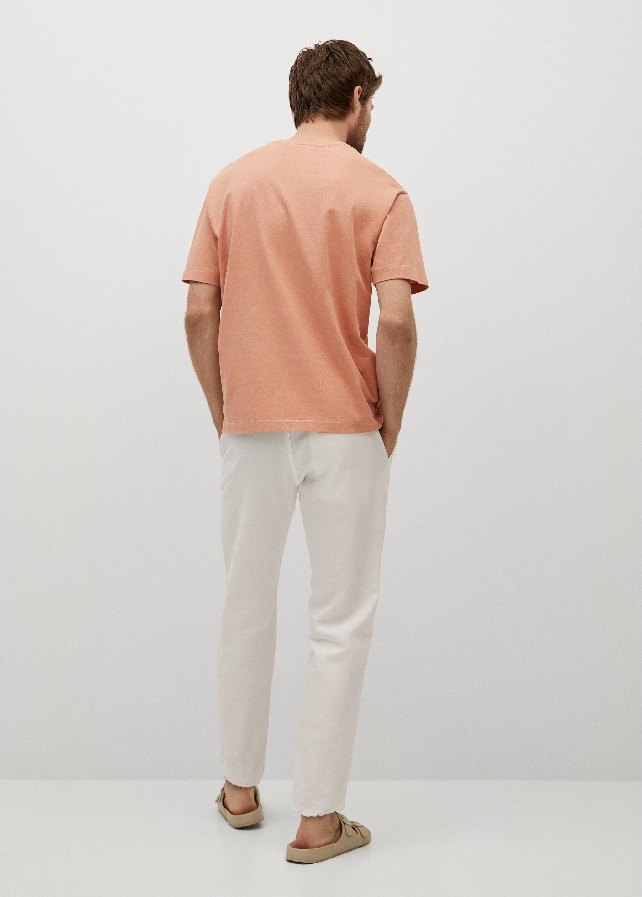 Camiseta regular fit algodón lino - Reverso del artículo