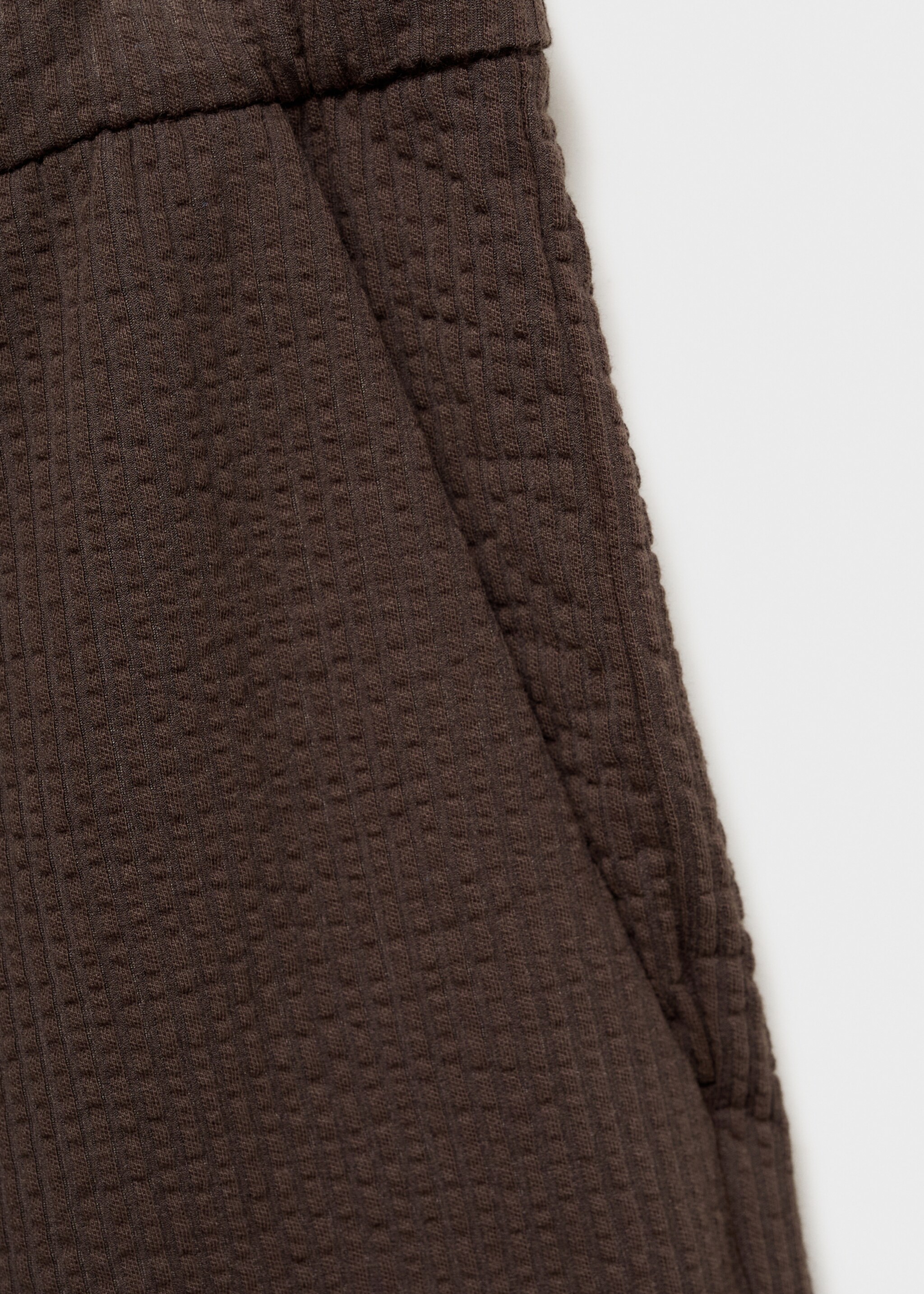 Seersucker shorts with drawstring - Details of the article 0, Chocolate. Ref: 87057895-00.