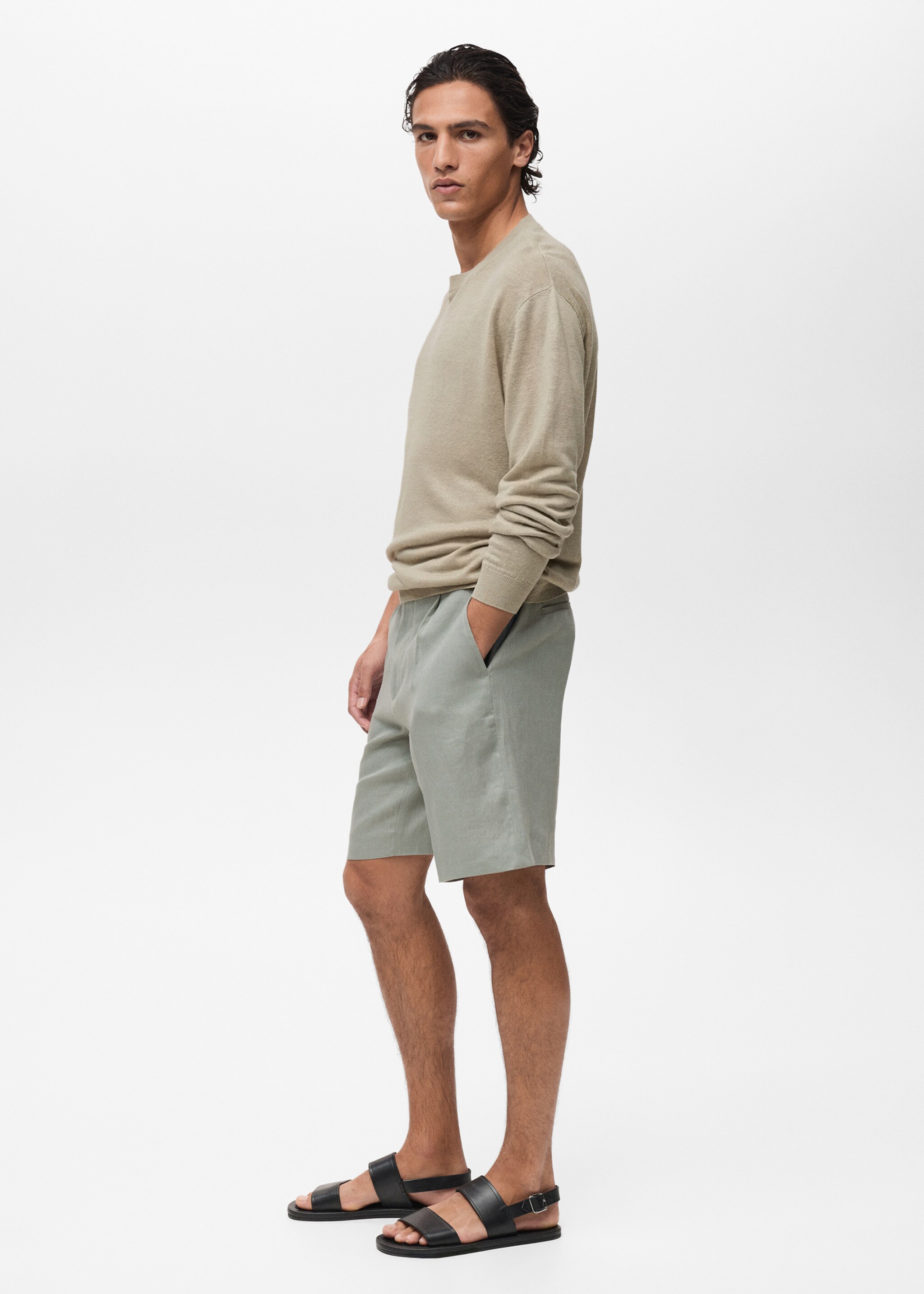 100 % laneni lepršavi pulover - Detalji artikla 2, Srednje smeđa. Ref: 87057897-00.