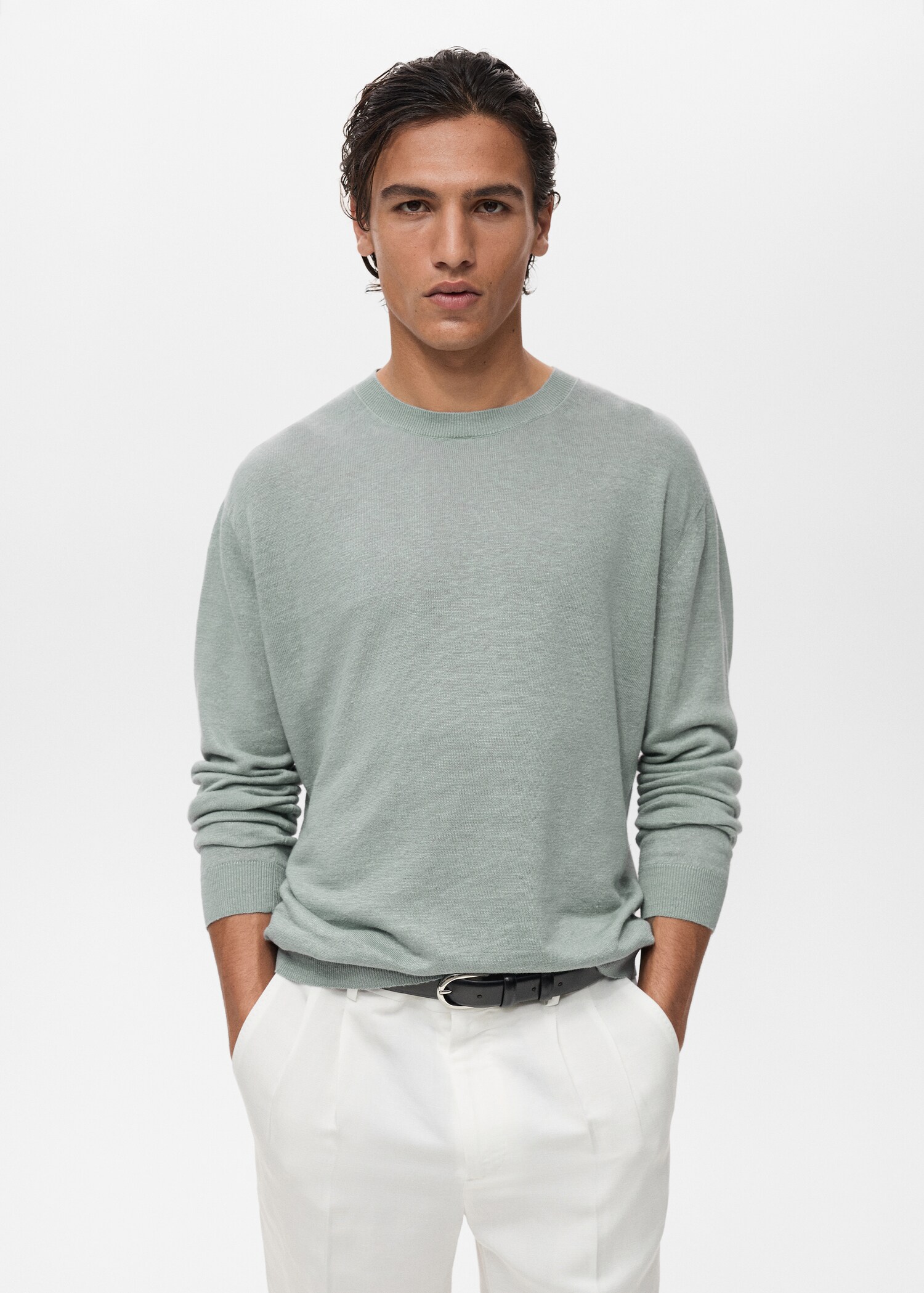 Pull fluide 100 % lin - Plan moyen