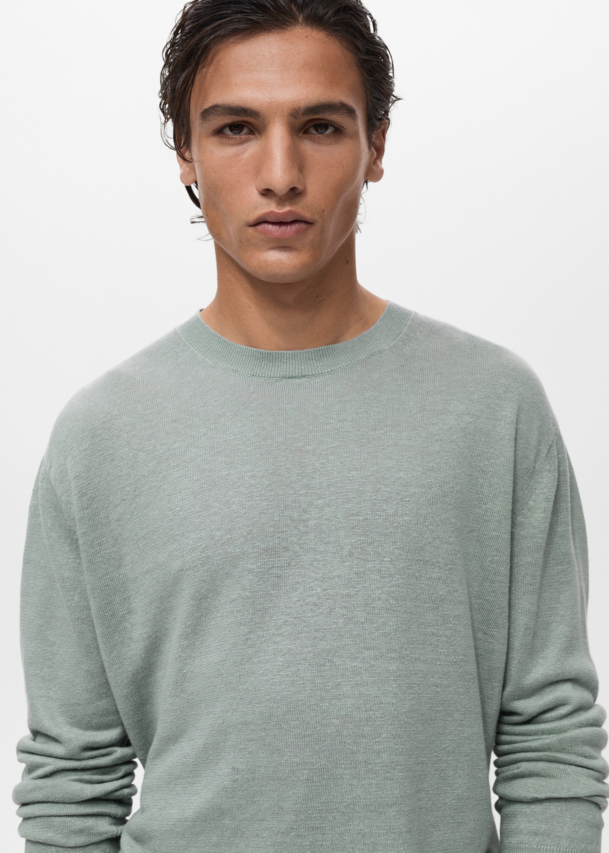 Pull fluide 100 % lin - Détail de l'article 1, Vert d´eau. Ref: 87057897-00.