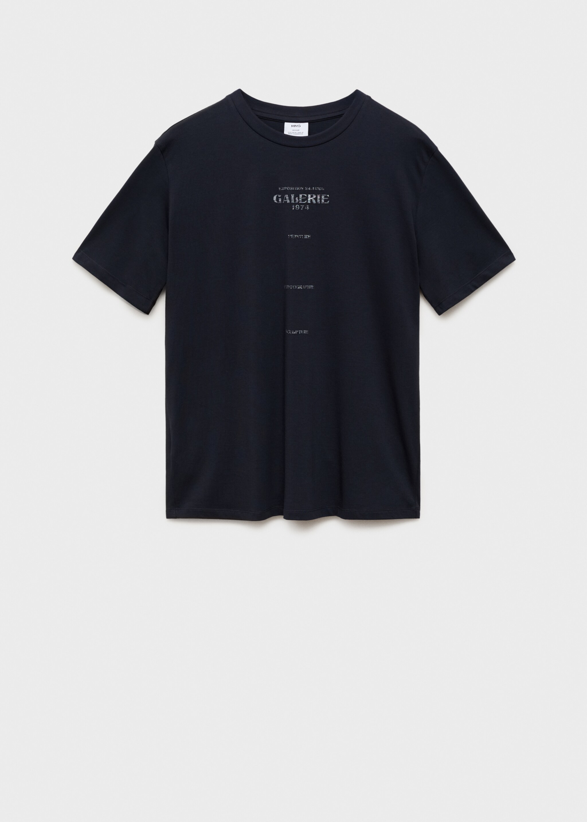 Short-sleeved printed t-shirt - Article without model, Dark Navy. Ref: 87057902-00.