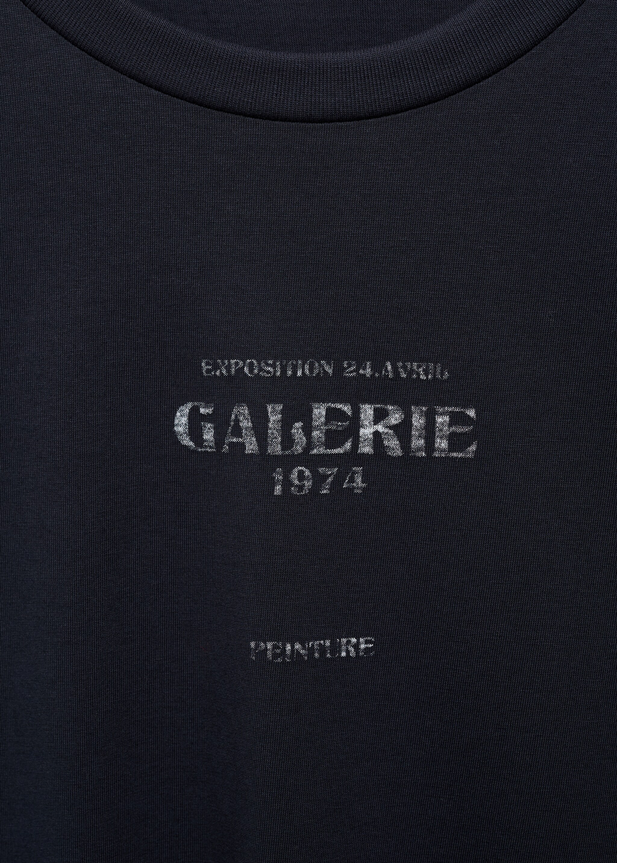Short-sleeved printed t-shirt - Details of the article 8, Dark Navy. Ref: 87057902-00.