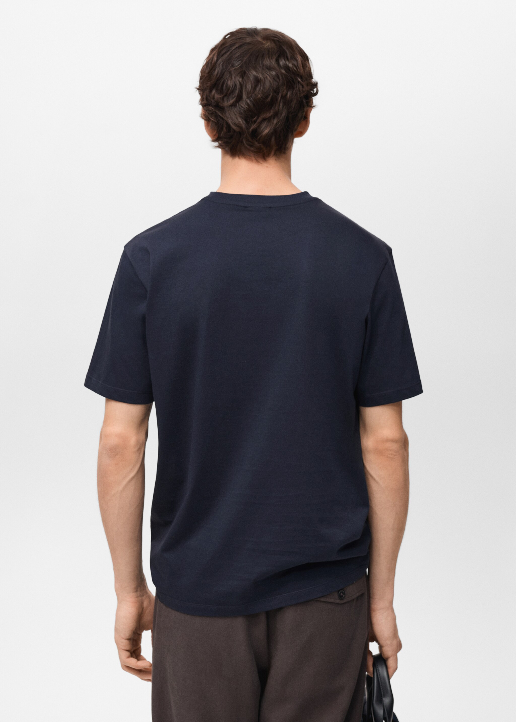 Short-sleeved printed t-shirt - Reverse of the article, Dark Navy. Ref: 87057902-00.