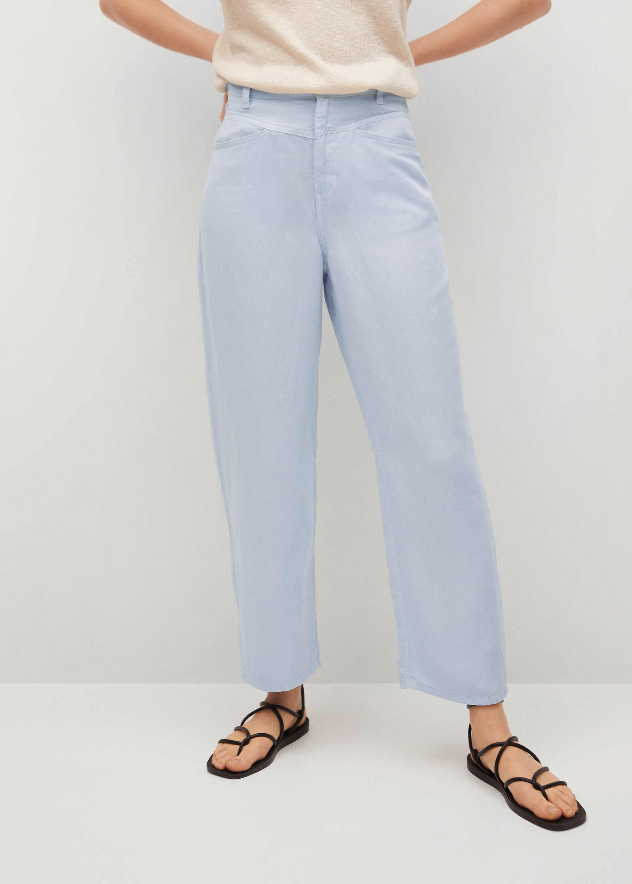 Kalhoty culottes lyocell - Náhled ve středové rovině