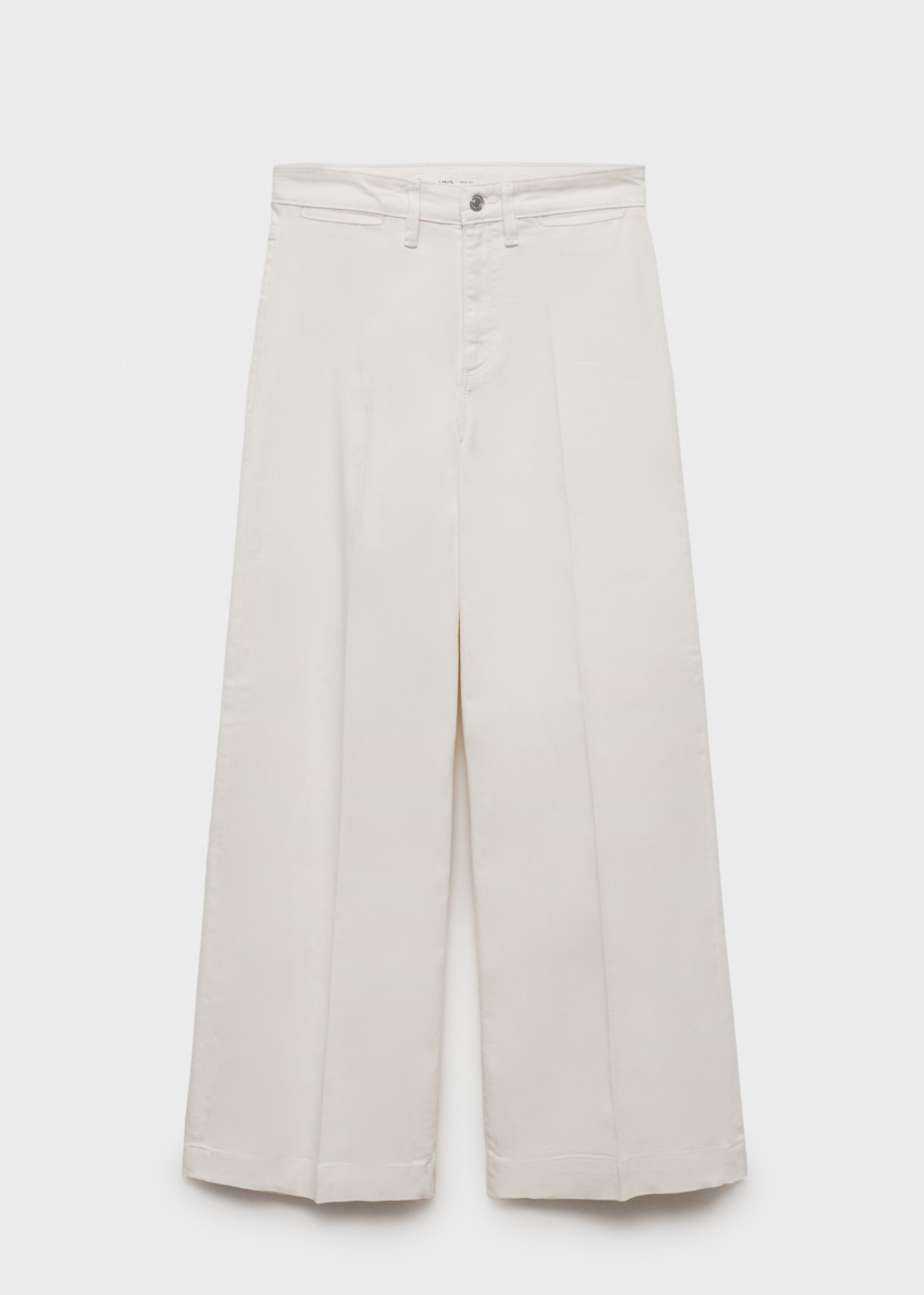 Jeans med brede ben og høyt liv - Artikkel uten modell, Hvit. Ref: 87058645-00.