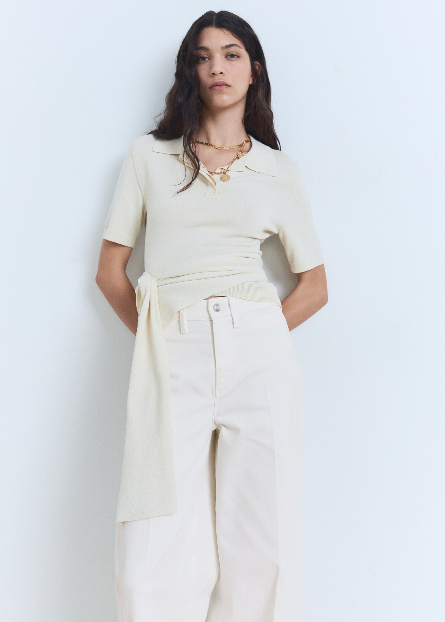 High-waisted wide leg jeans - Details of the article 1