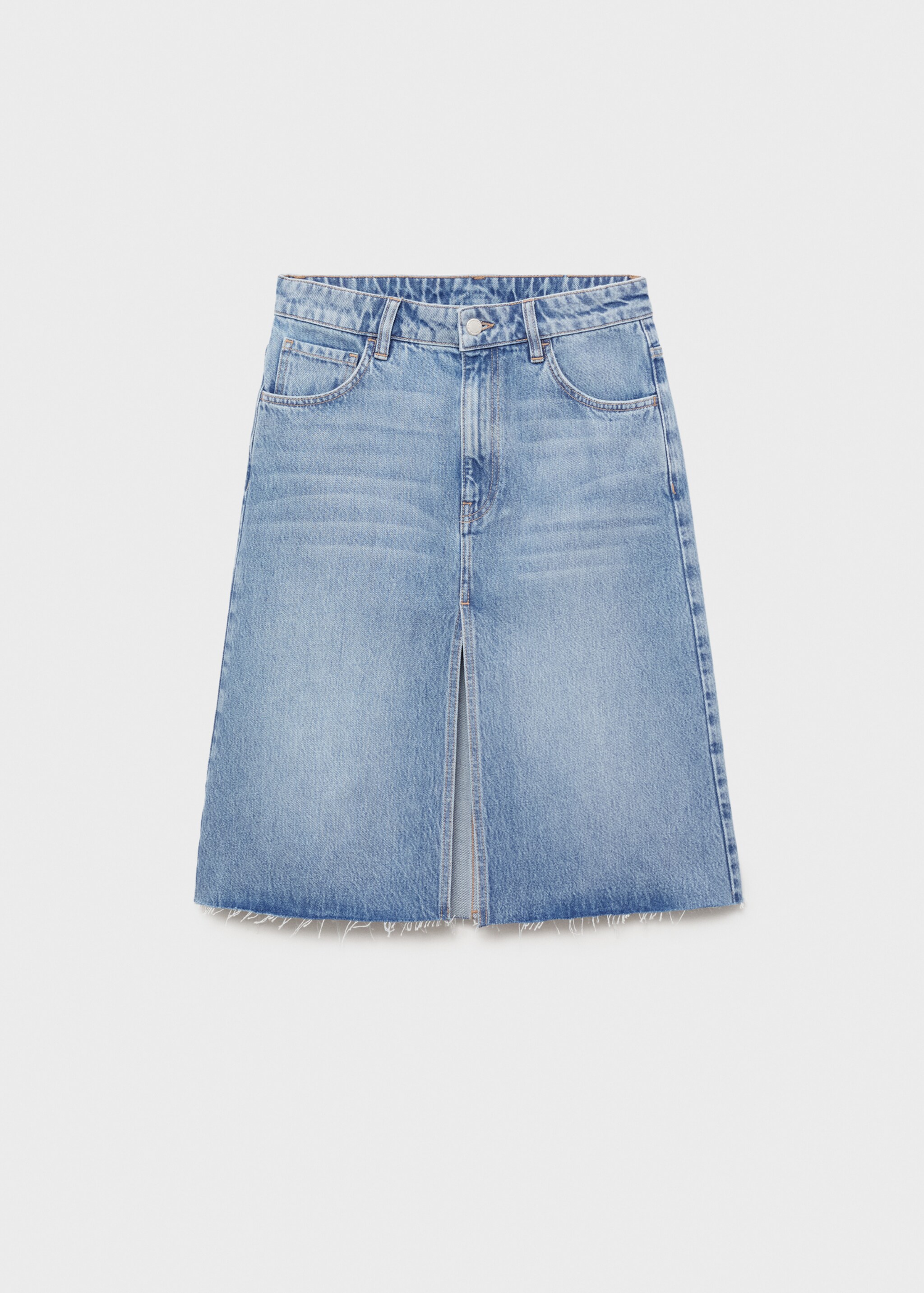 Midi denim skirt - Article without model, Medium Blue. Ref: 87059065-00.