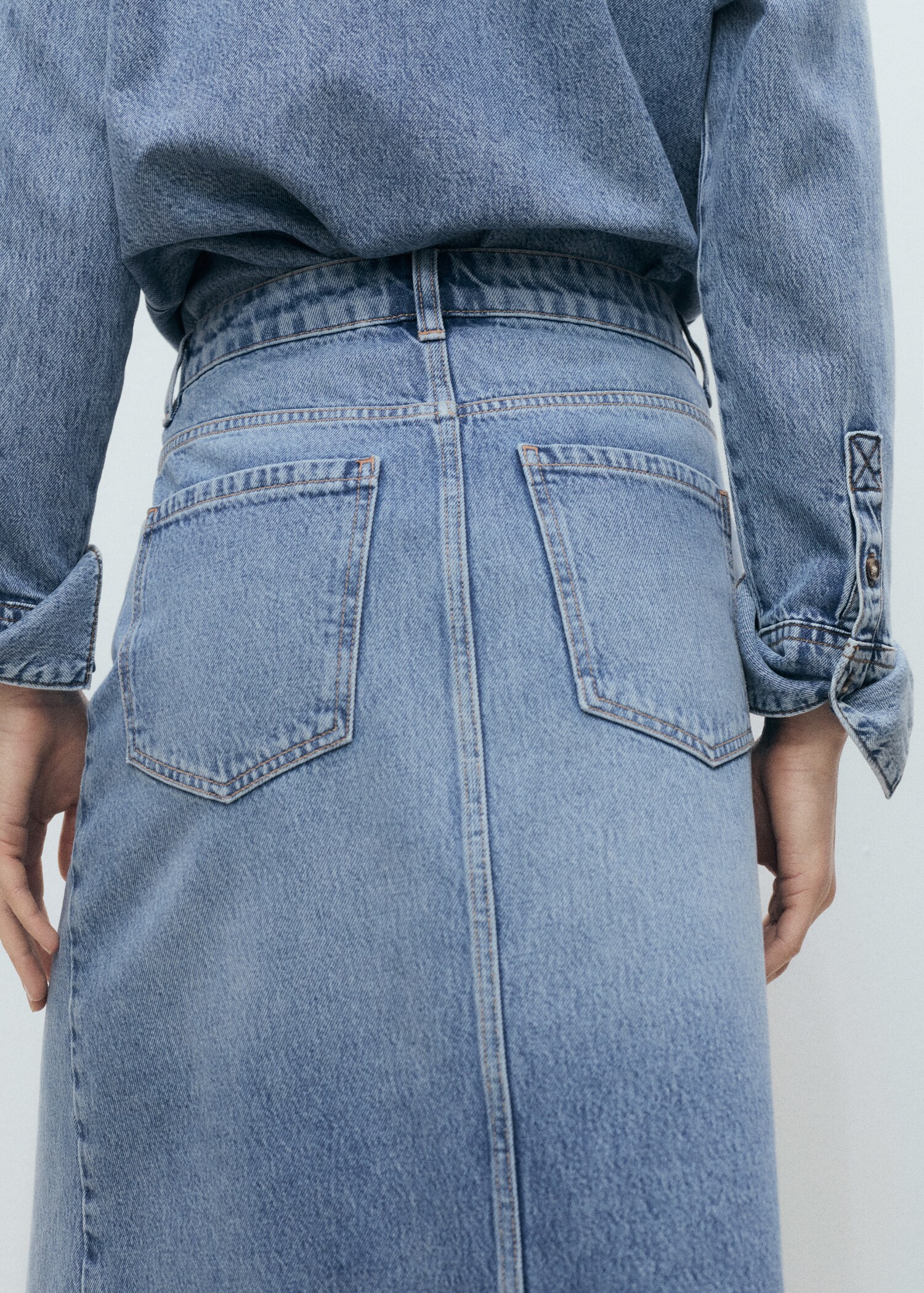 Midi denim skirt - Details of the article 1