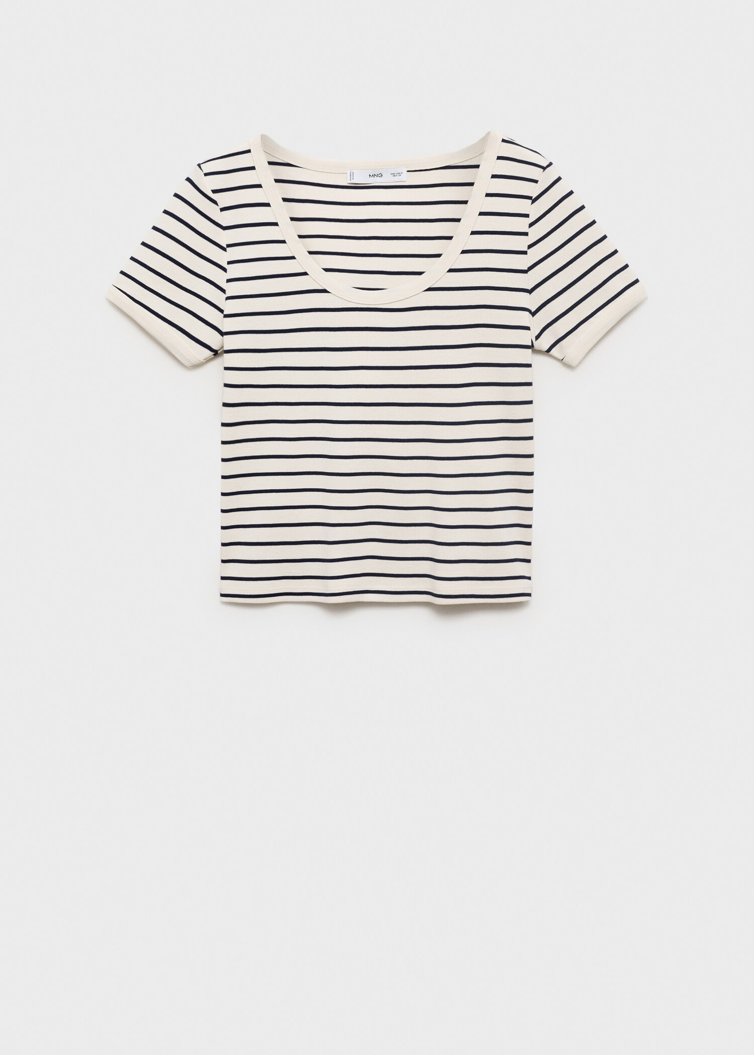 T-shirt en coton rayé à décolleté plongeant - Article sans modèle