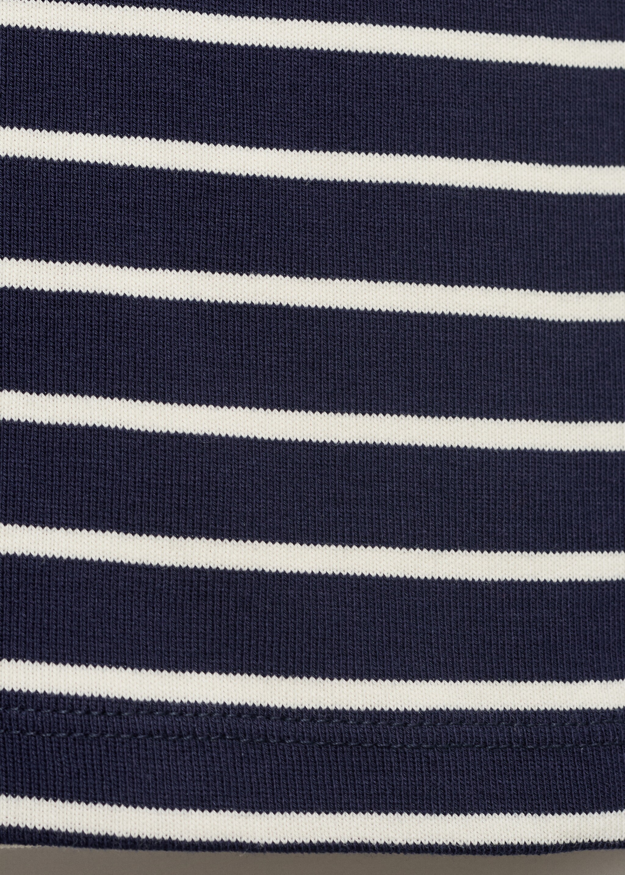 Striped cotton T-shirt with low neckline - Details of the article 0, Navy. Ref: 87059212-00.