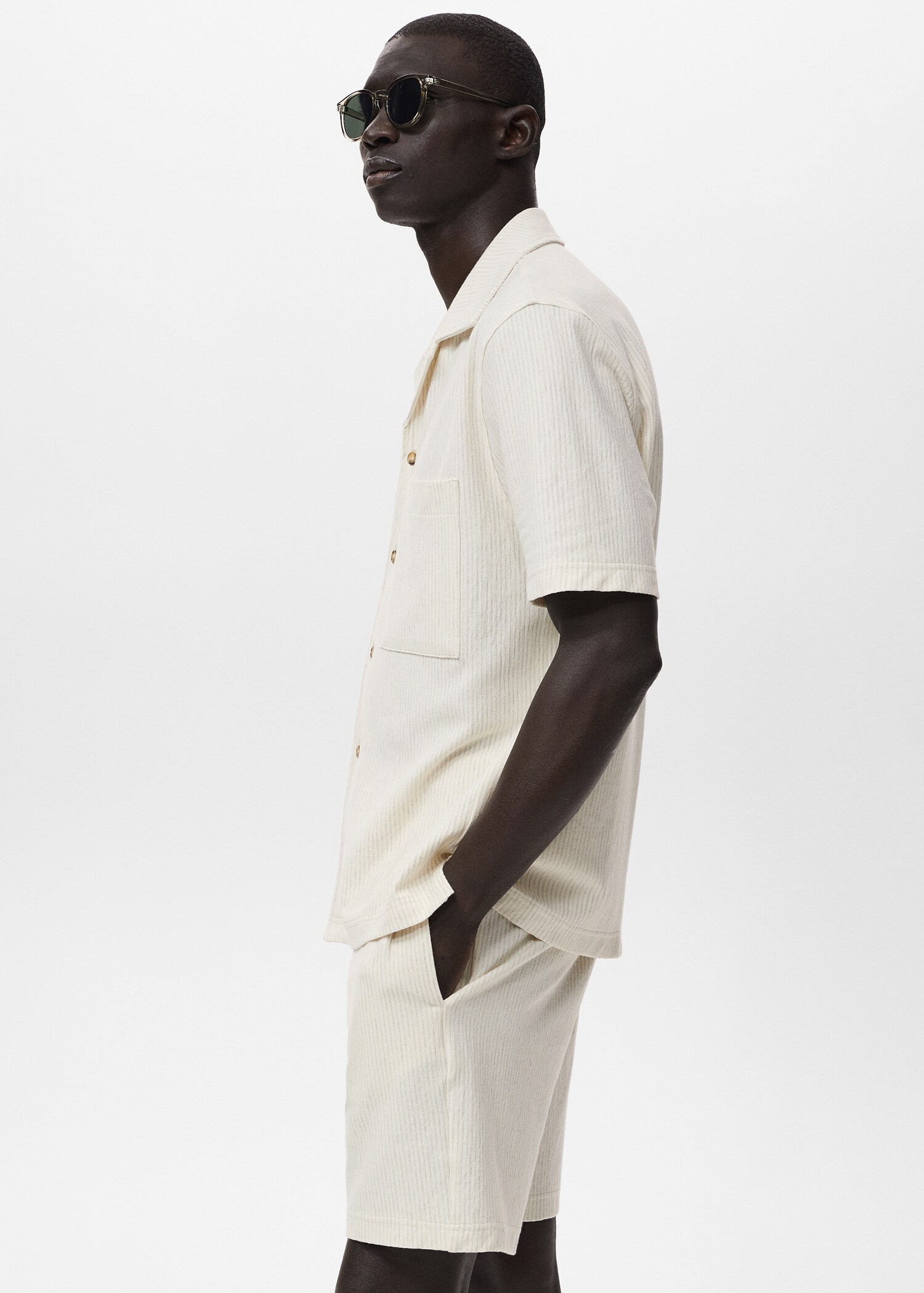 Striped cotton Bermuda shorts - Details of the article 2